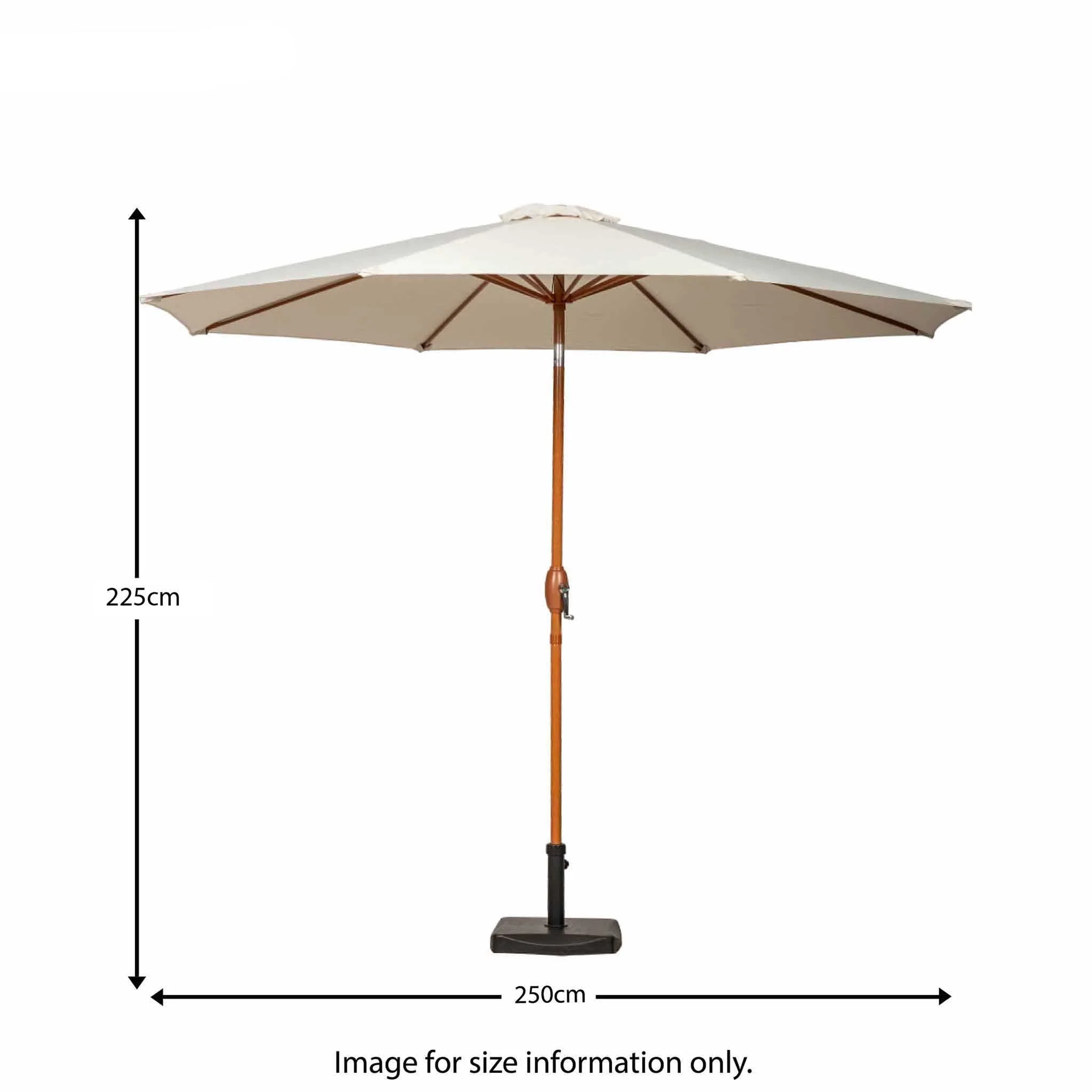 2.5m Wood-Look Aluminium Parasol - Image 12