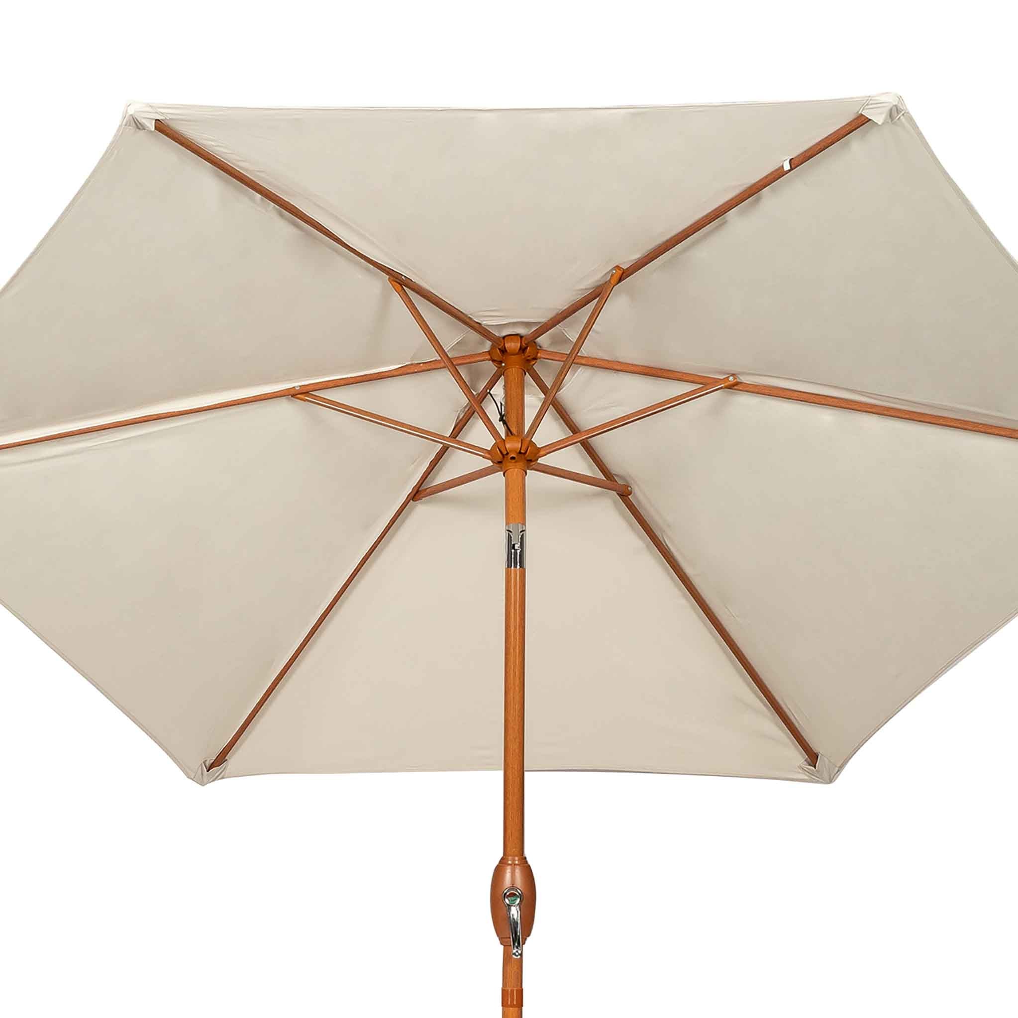 2.5m Wood-Look Aluminium Parasol - Image 7