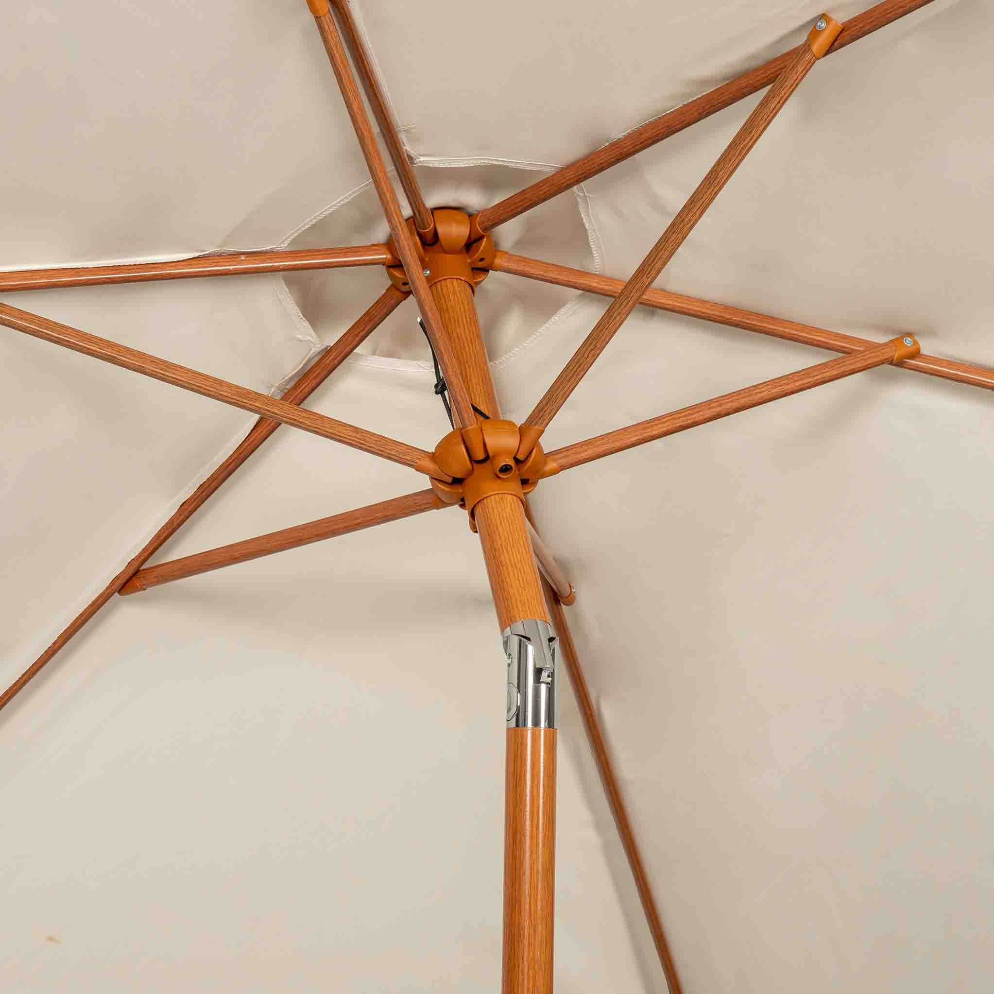 2.5m Wood-Look Aluminium Parasol - Image 8