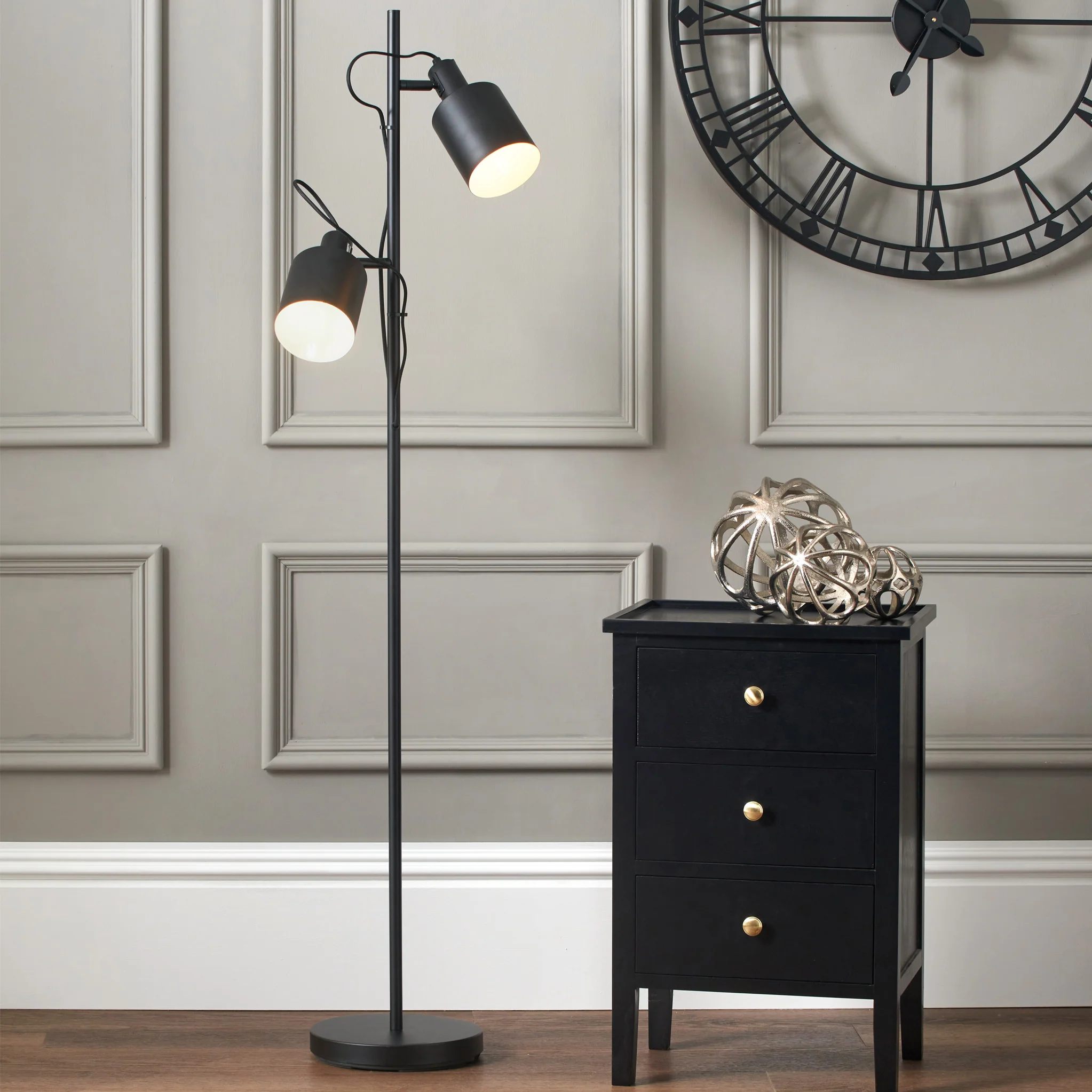 Aaron Black Metal Task Floor Lamp - Image 2