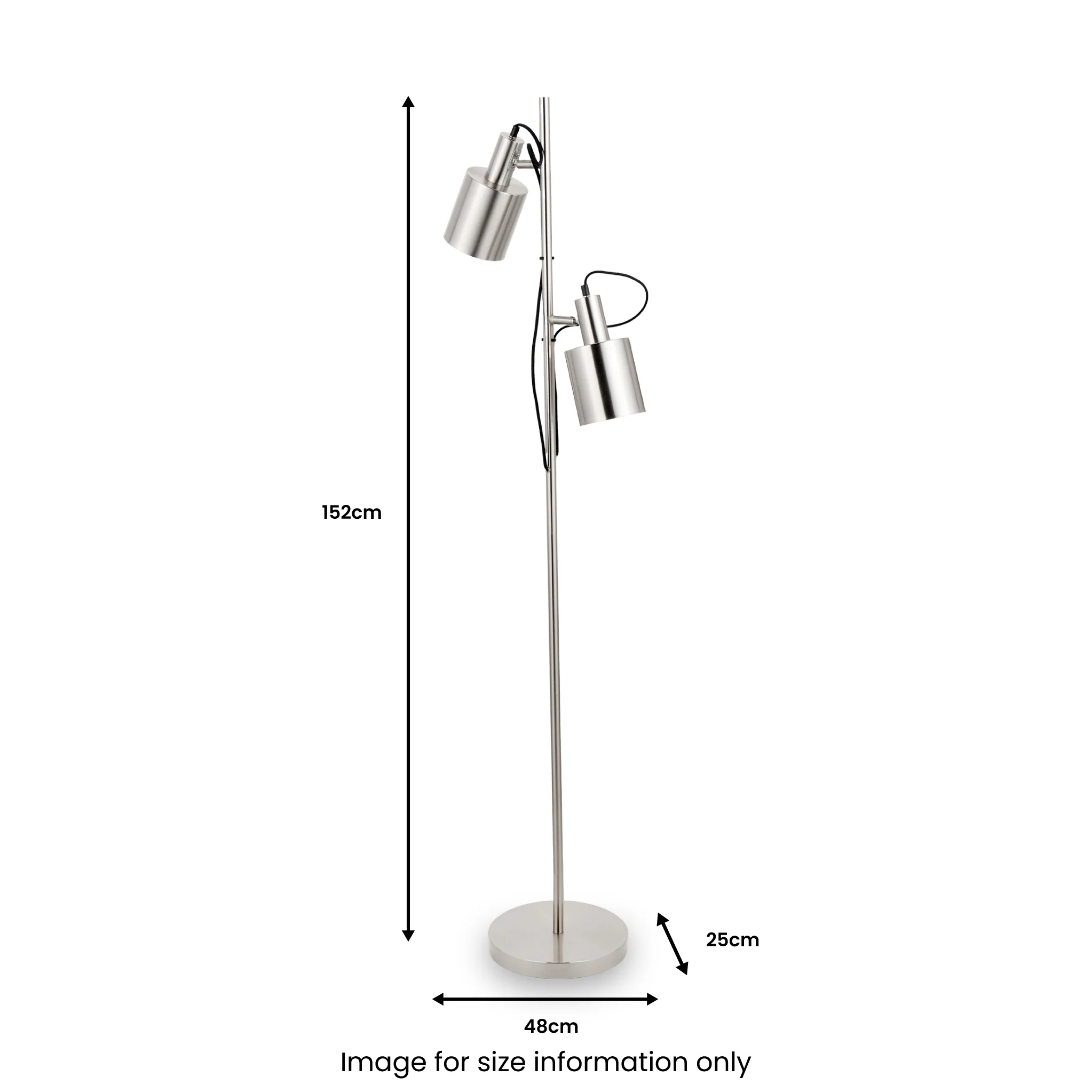 Aaron Brushed Chrome Metal Task Floor Lamp - Image 10