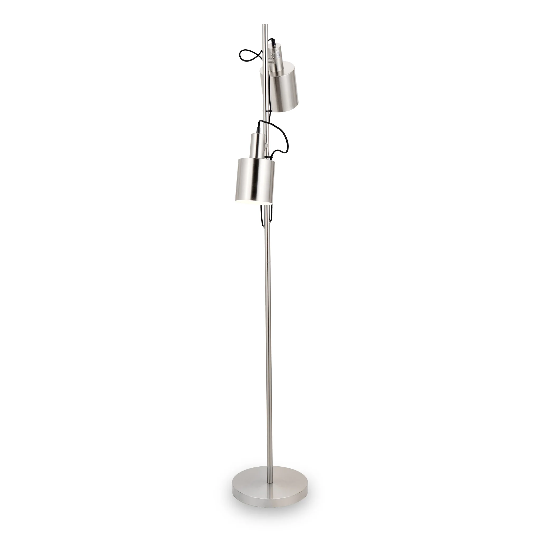 Aaron Brushed Chrome Metal Task Floor Lamp - Image 7