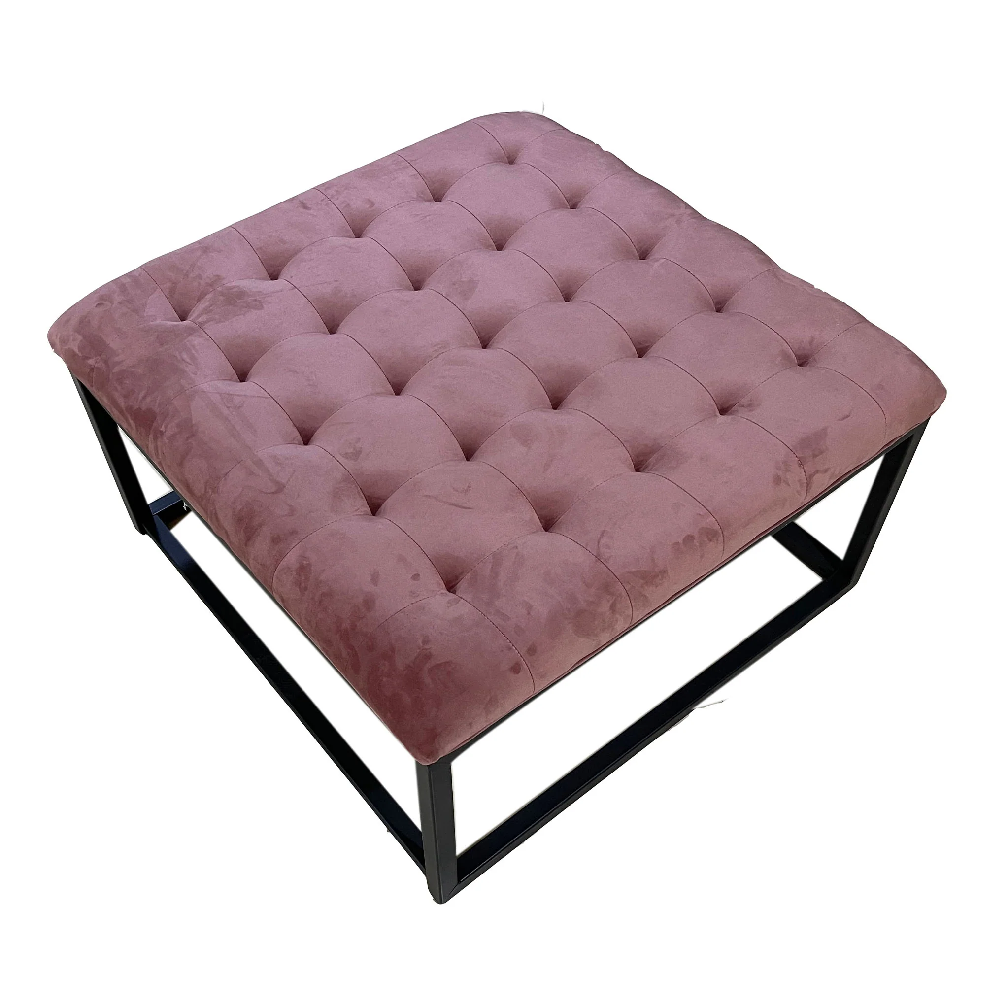 Adison Velvet Buttoned Footstool - Image 12