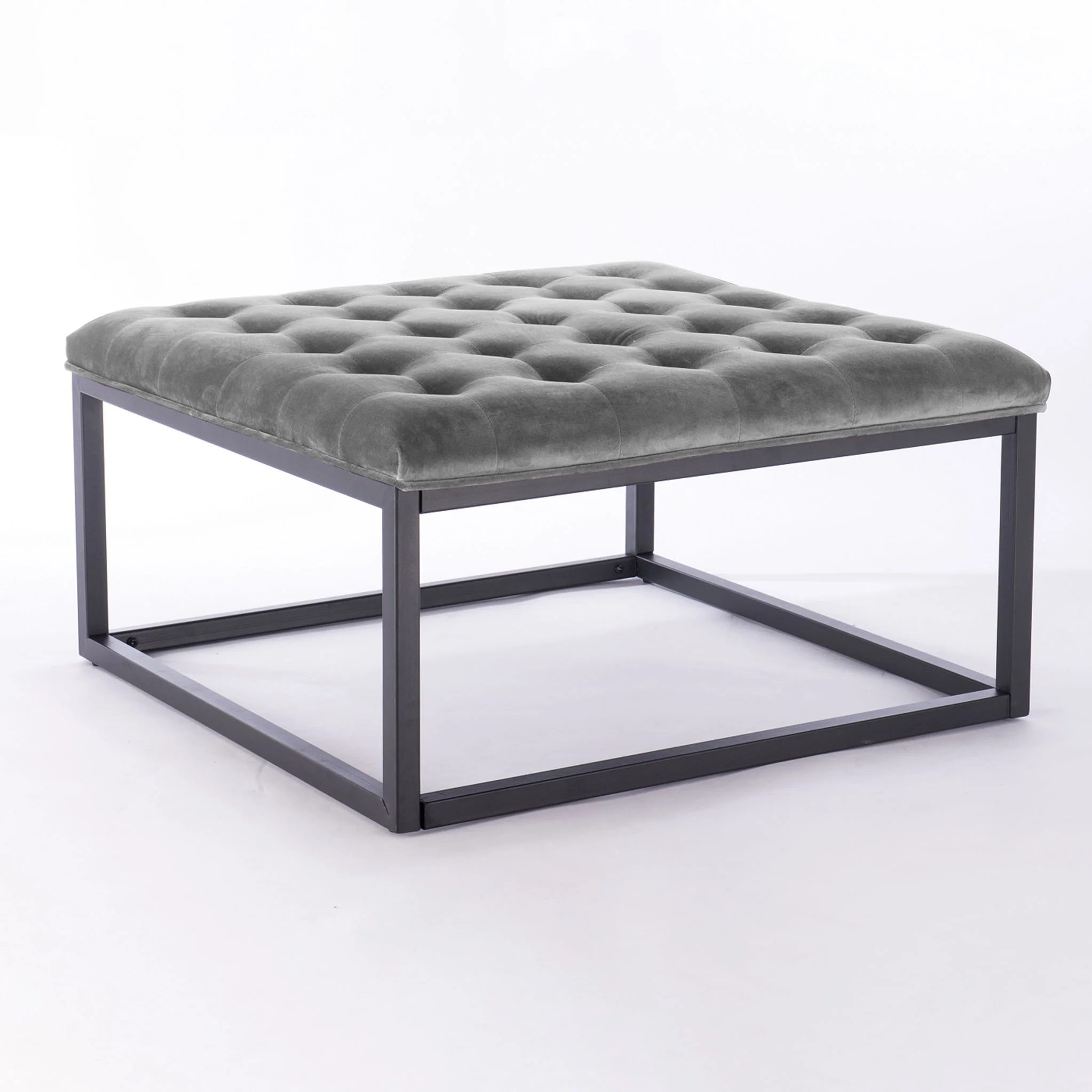 Adison Velvet Buttoned Footstool - Image 14