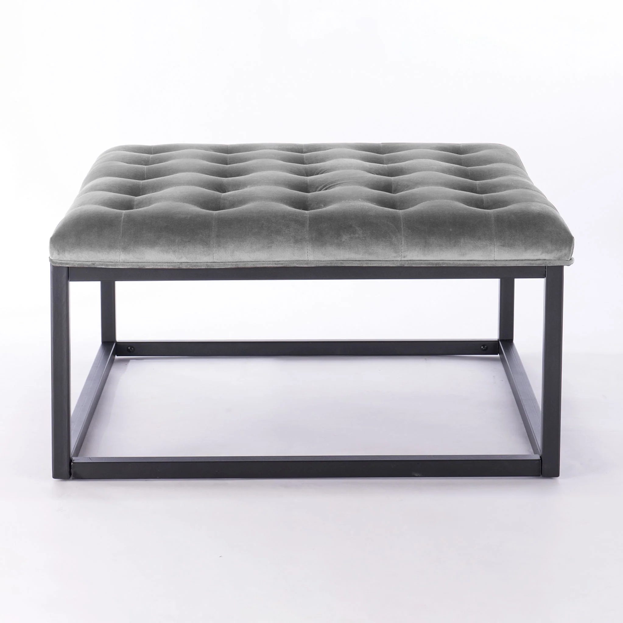 Adison Velvet Buttoned Footstool - Image 15