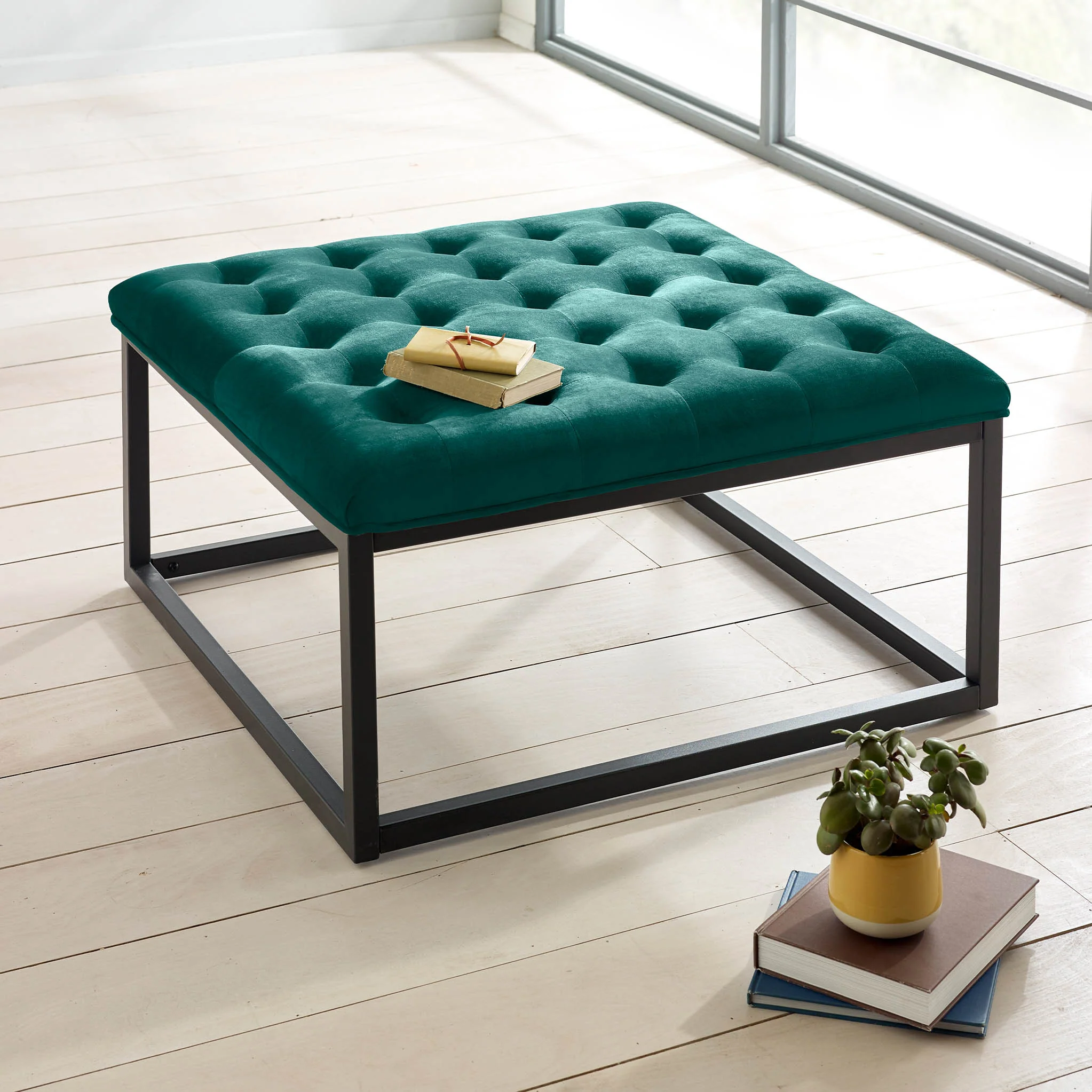 Adison Velvet Buttoned Footstool - Image 21