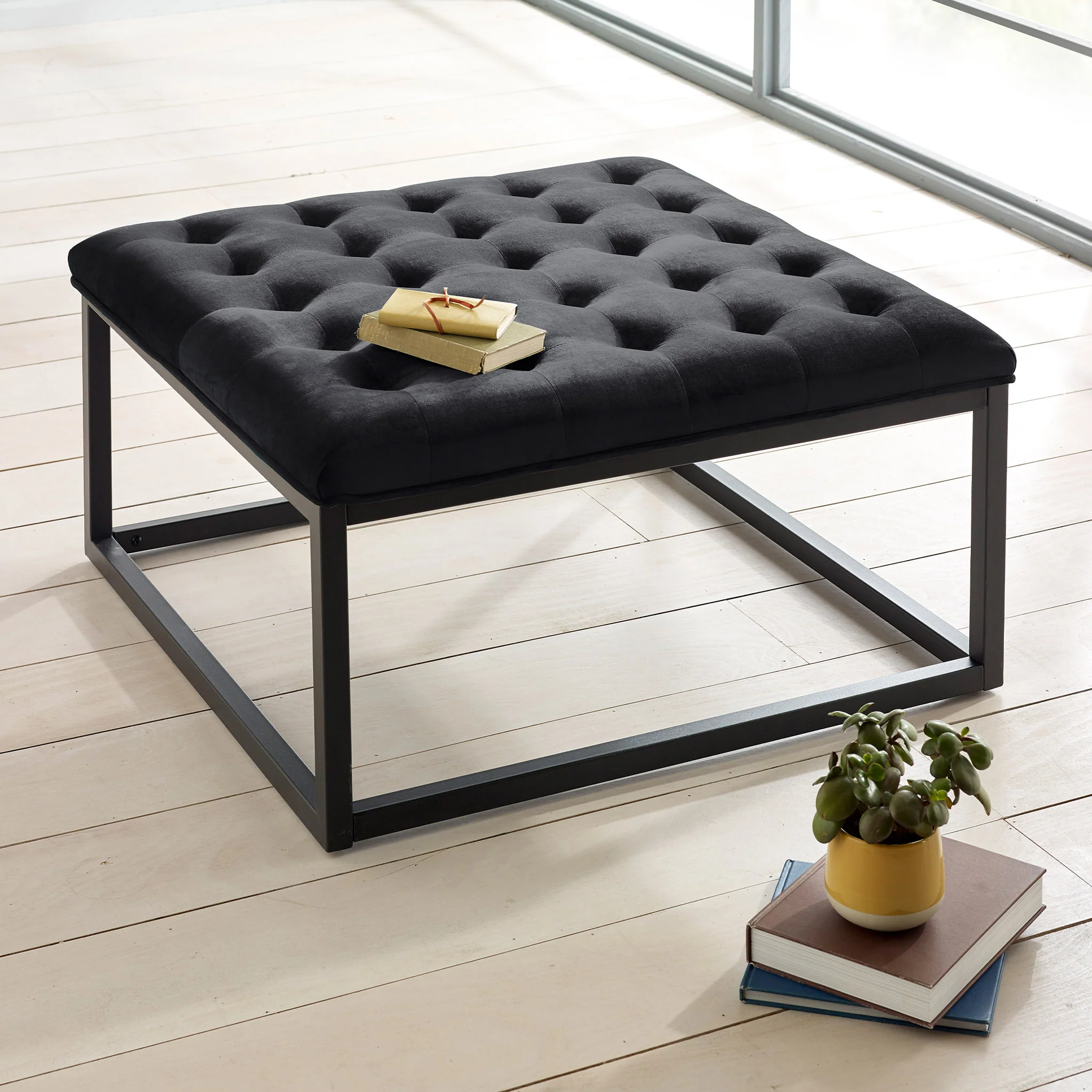 Adison Velvet Buttoned Footstool - Image 28