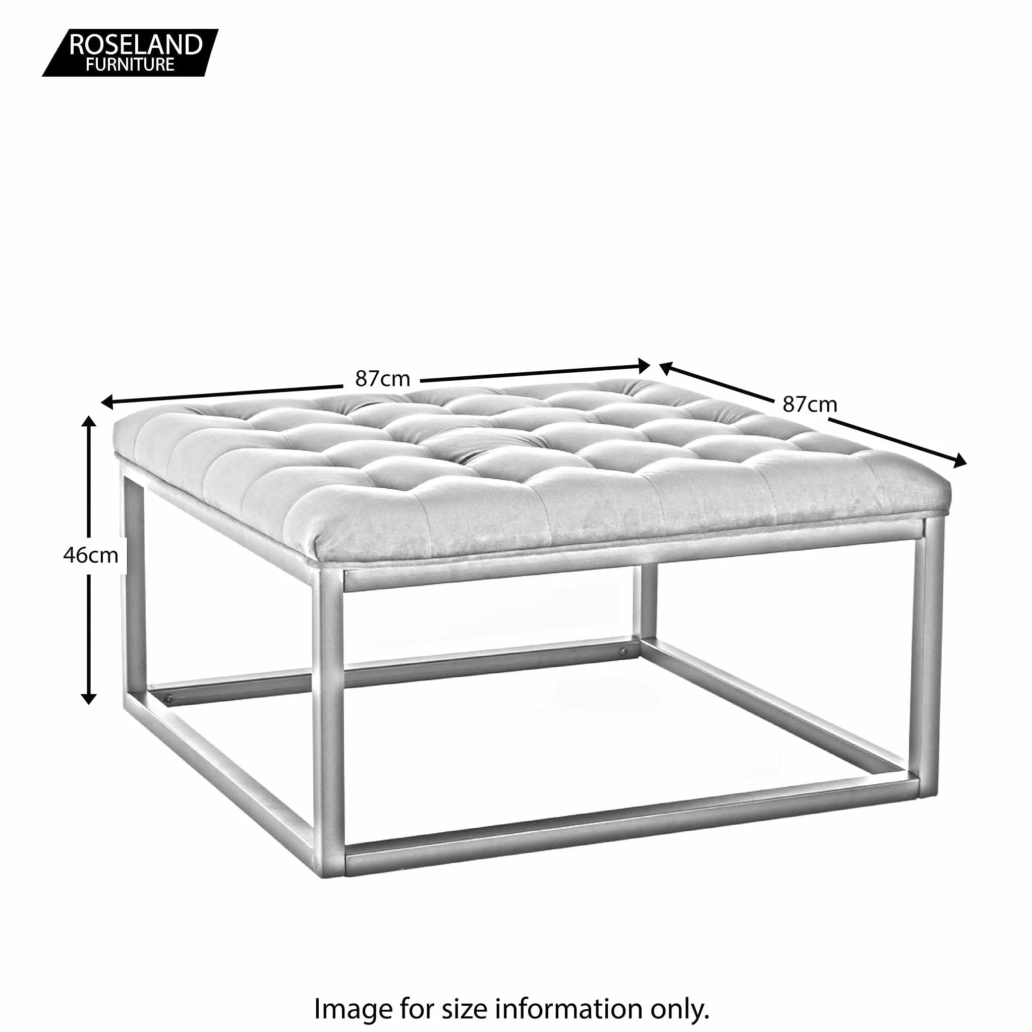 Adison Velvet Buttoned Footstool - Image 3