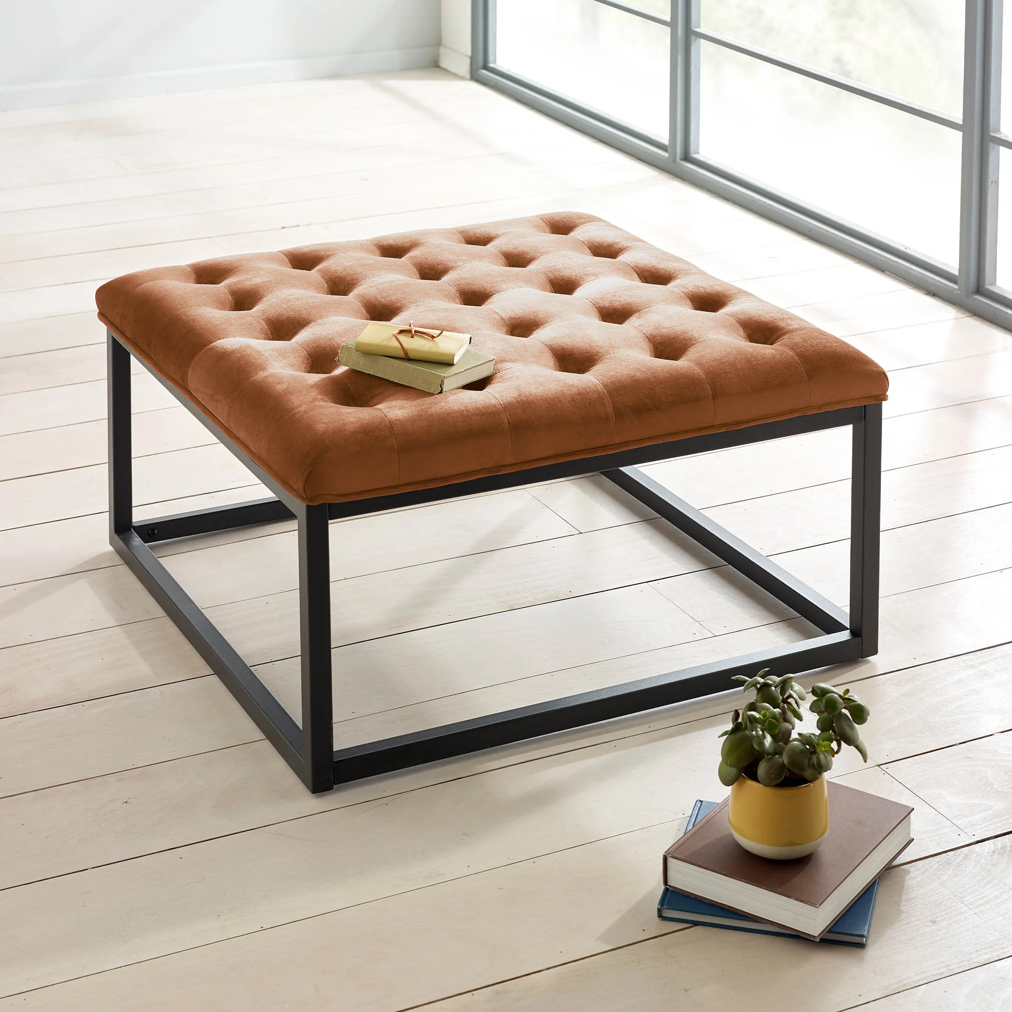 Adison Velvet Buttoned Footstool - Image 31