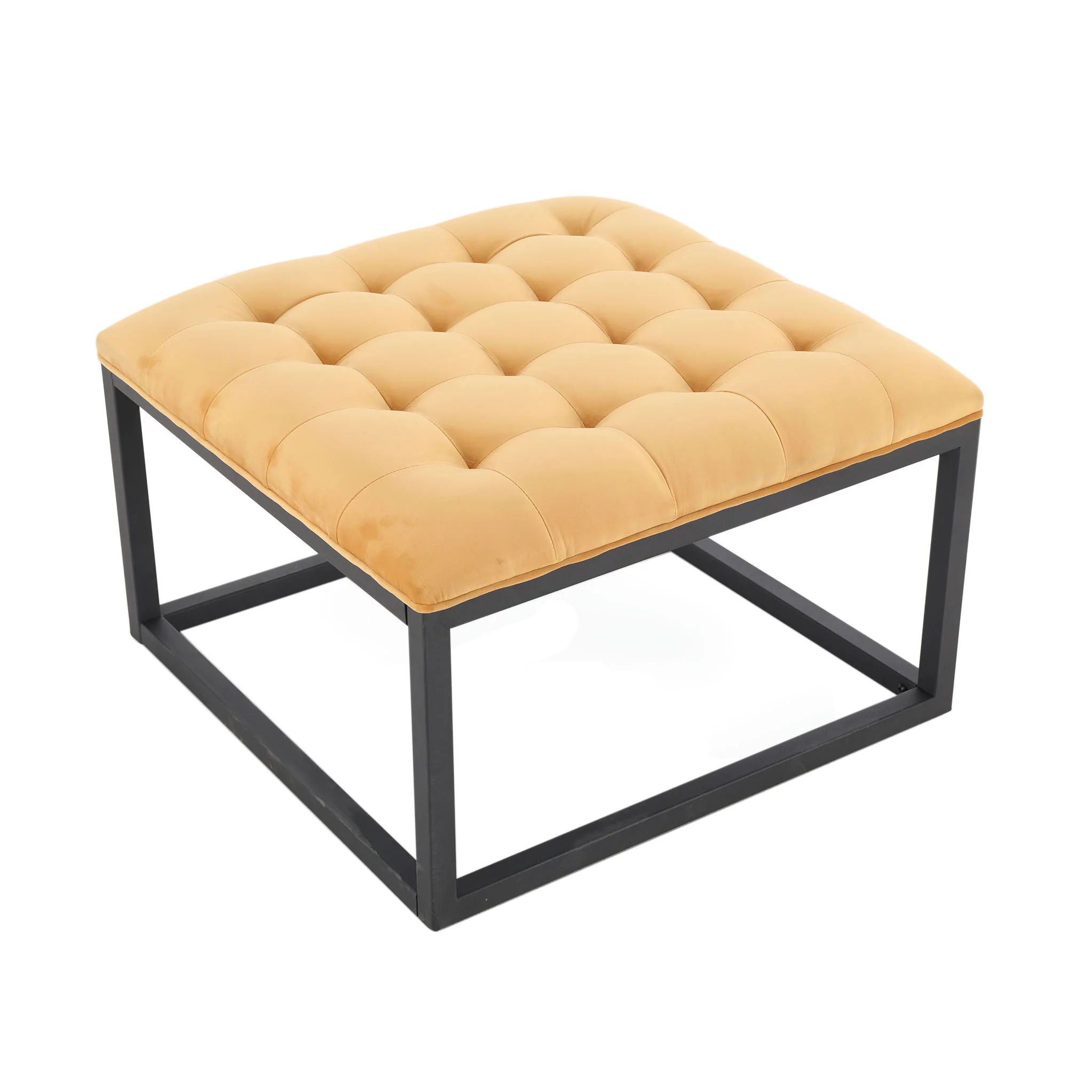 Adison Velvet Buttoned Footstool - Image 7