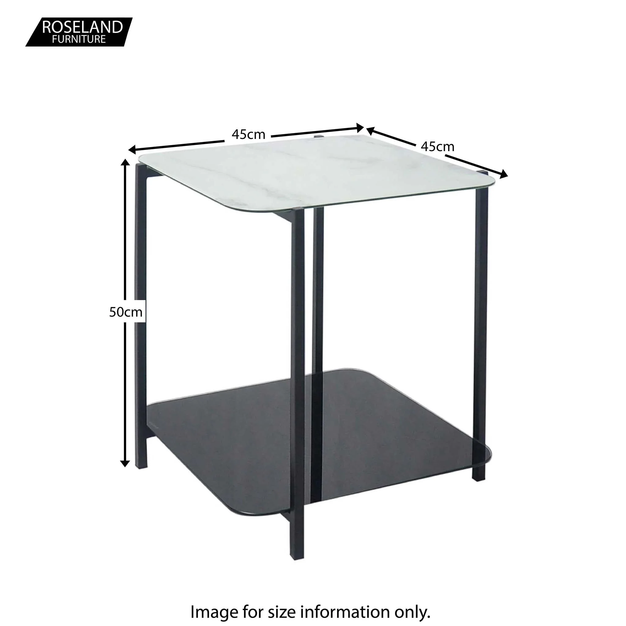 Adrian Marble and Glass Lamp Table - Image 5