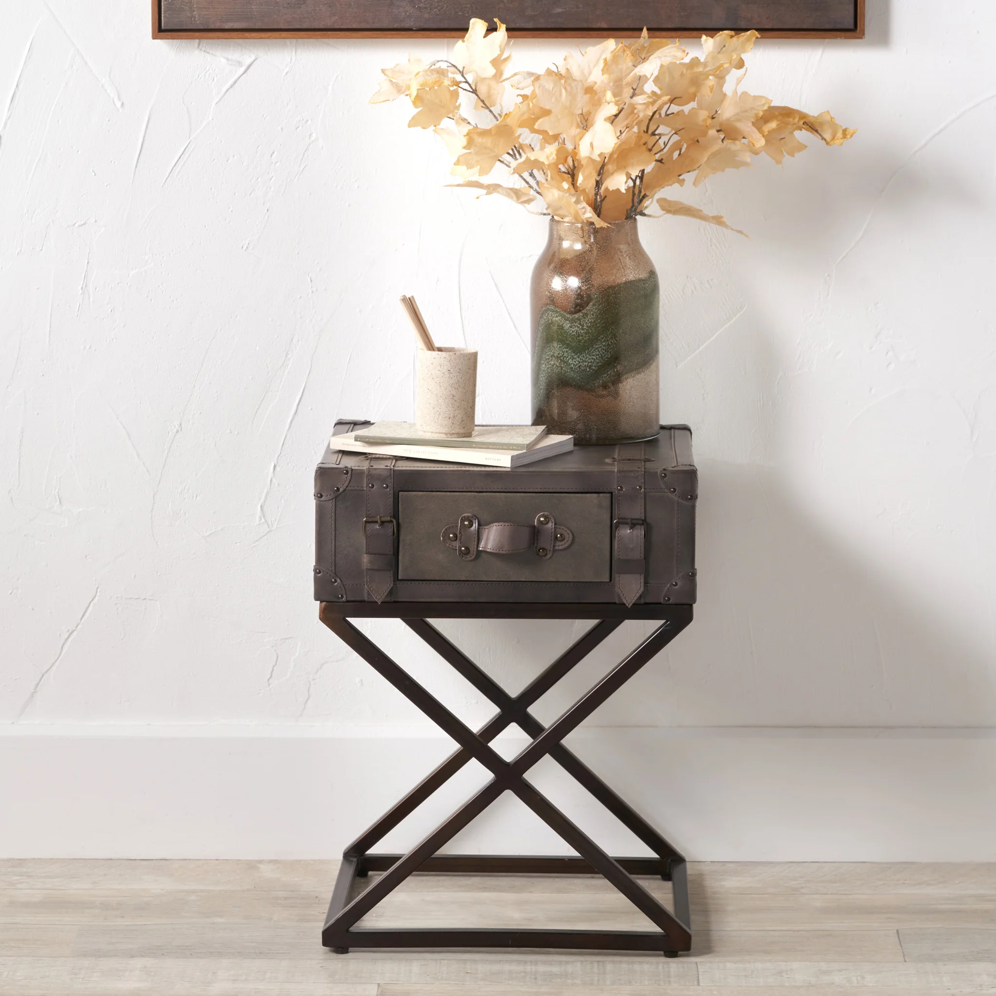 Adriano Leather Side Table - Image 2