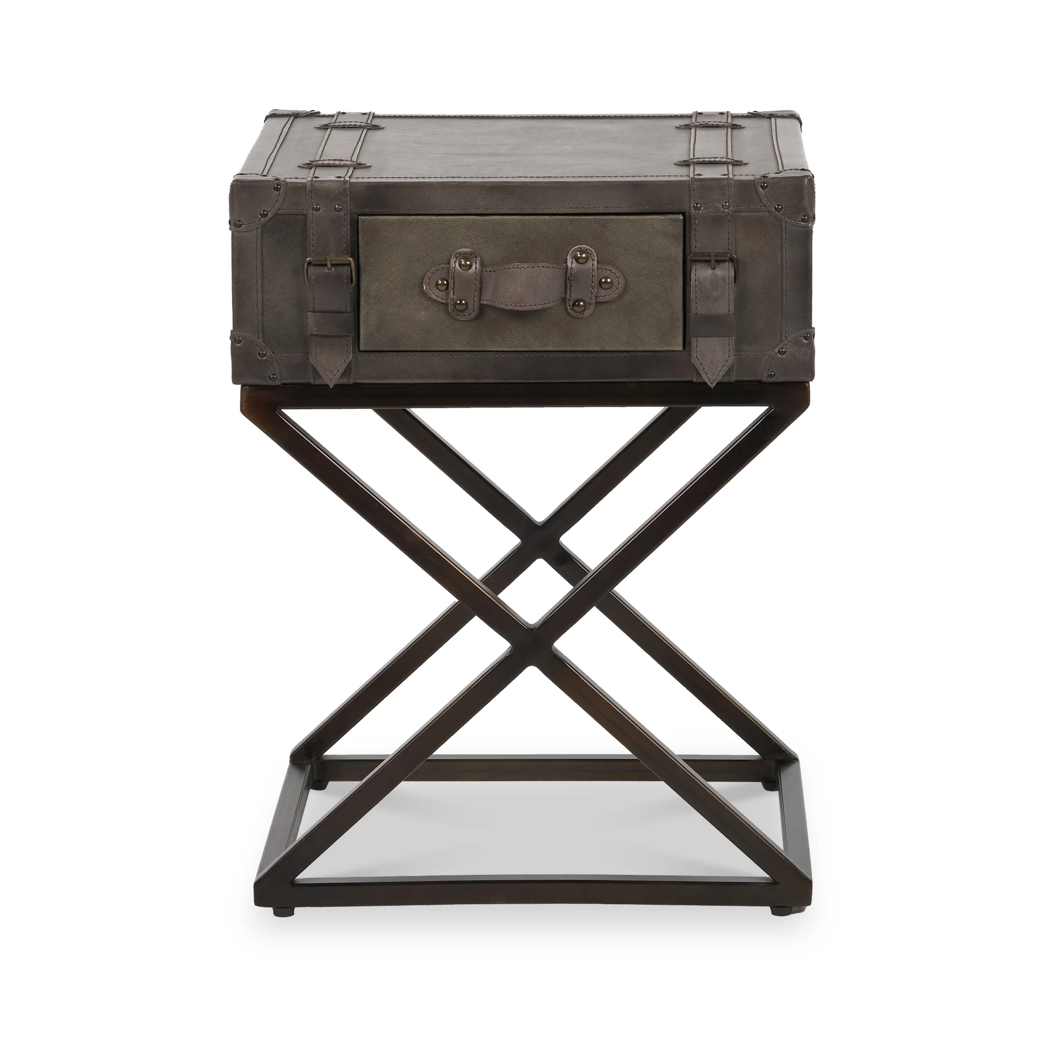 Adriano Leather Side Table - Image 3
