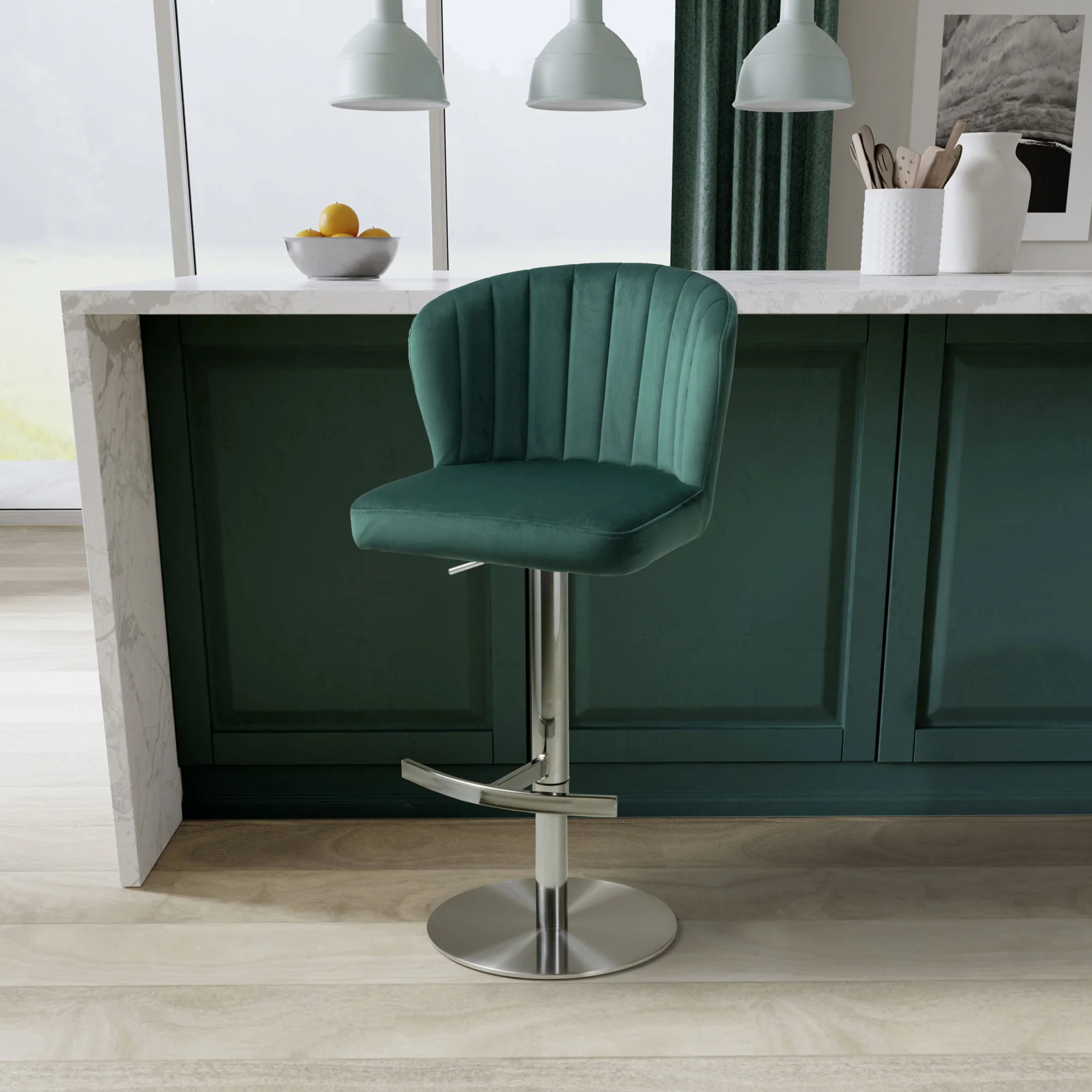 Adwen Brushed Velvet Bar Stool - Image 11