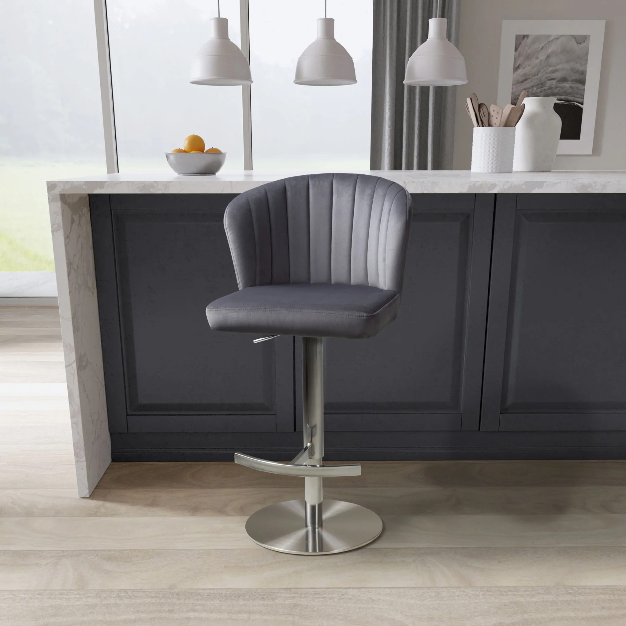 Adwen Brushed Velvet Bar Stool - Image 20