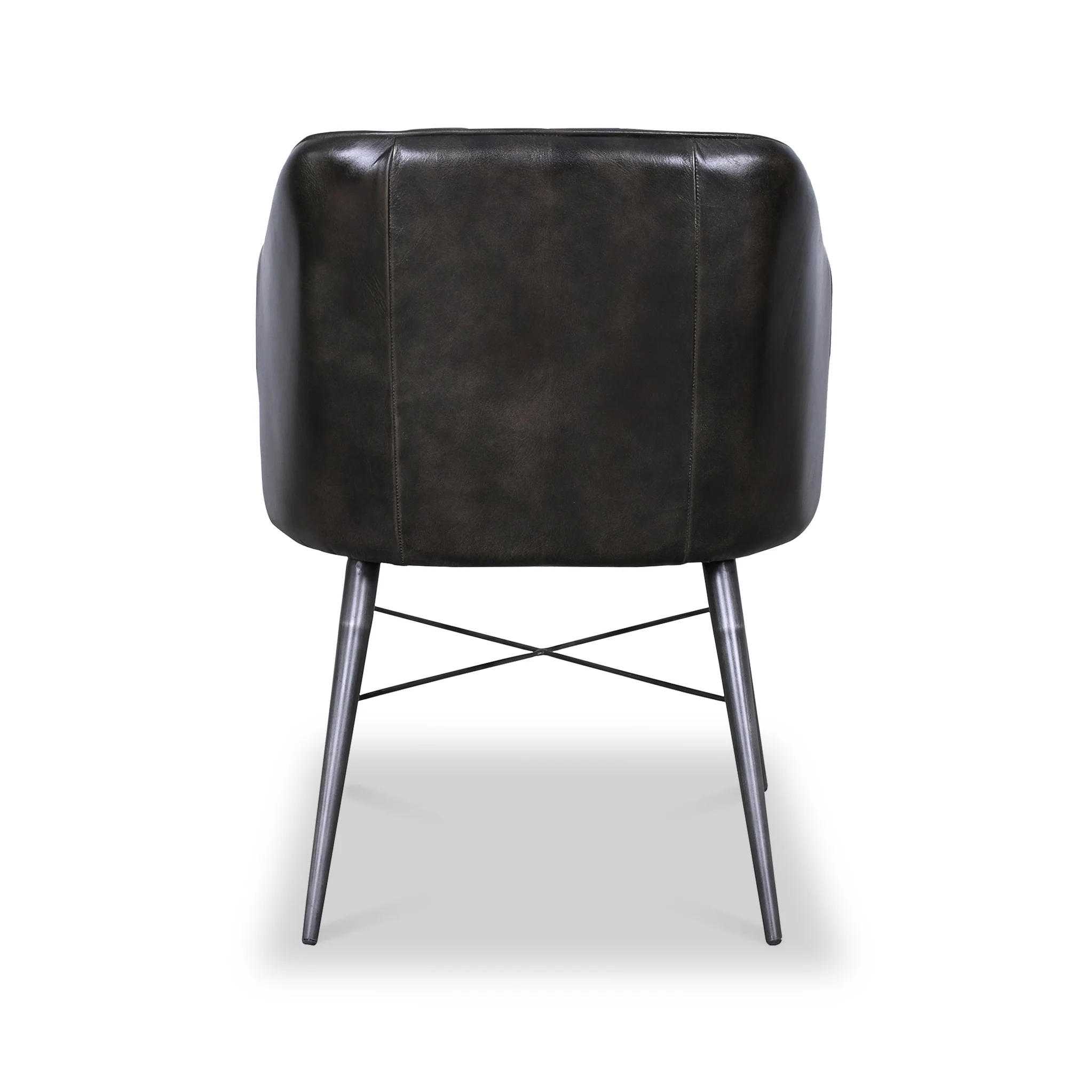 Aitor Leather Armchair with Pleated Back - Image 4