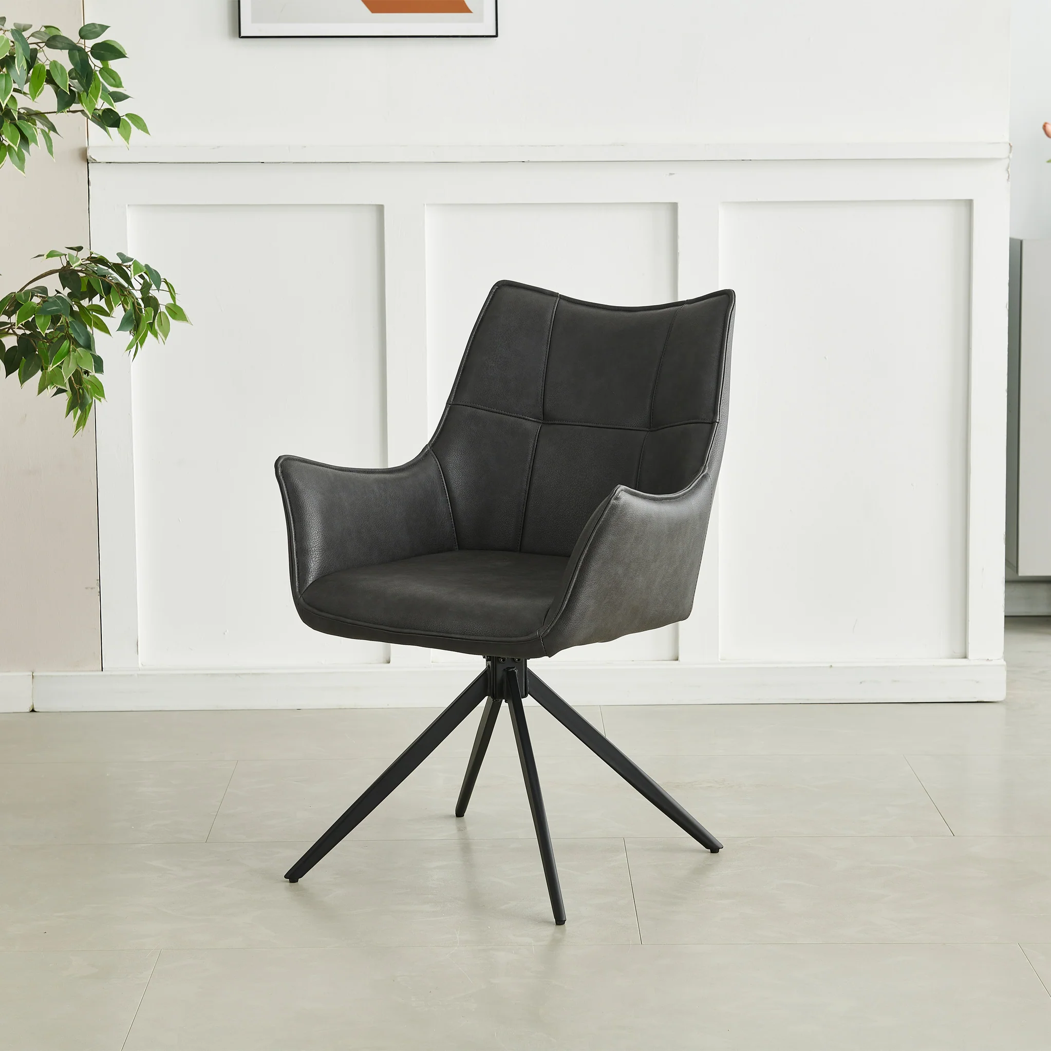 Aksel Faux Leather Wing Back Chair - Image 2