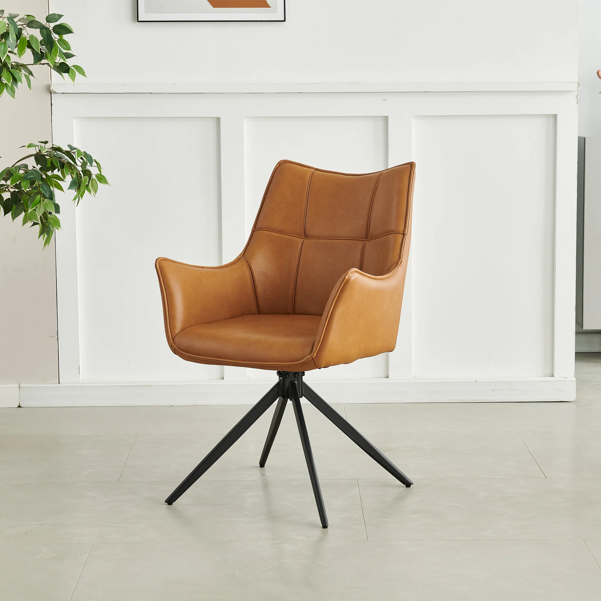 Aksel Faux Leather Wing Back Chair - Image 9