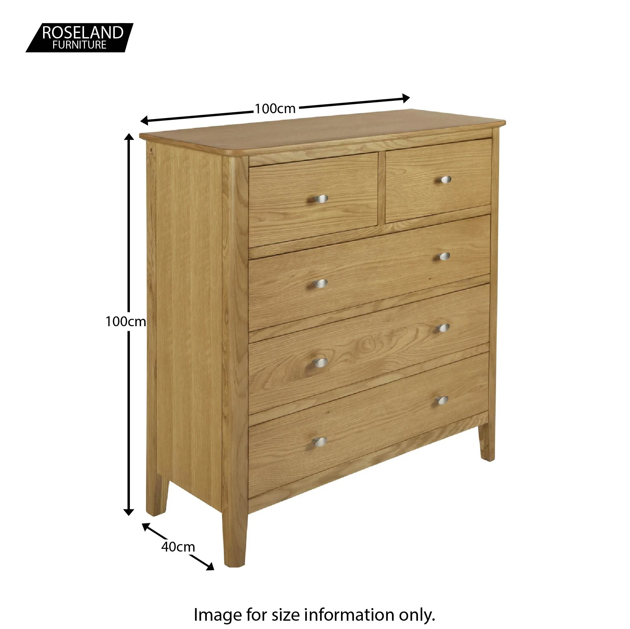Alba Oak 2 Over 3 Drawer Chest - Image 11
