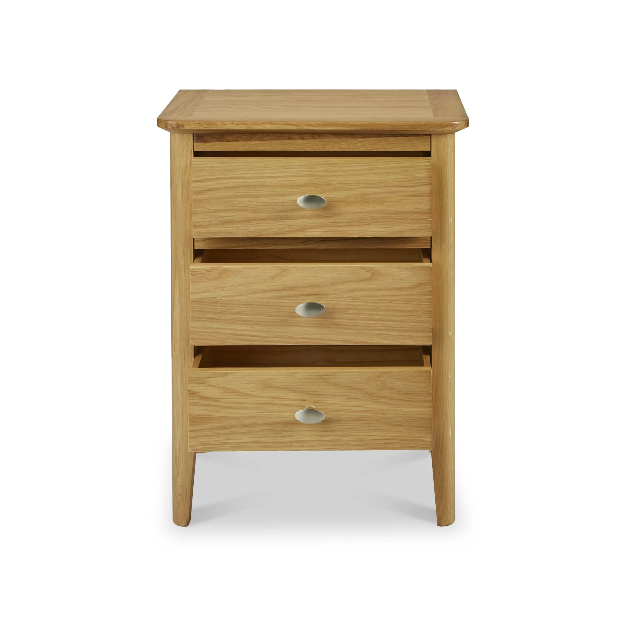 Alba Oak 3 Drawer Bedside Table - Image 6
