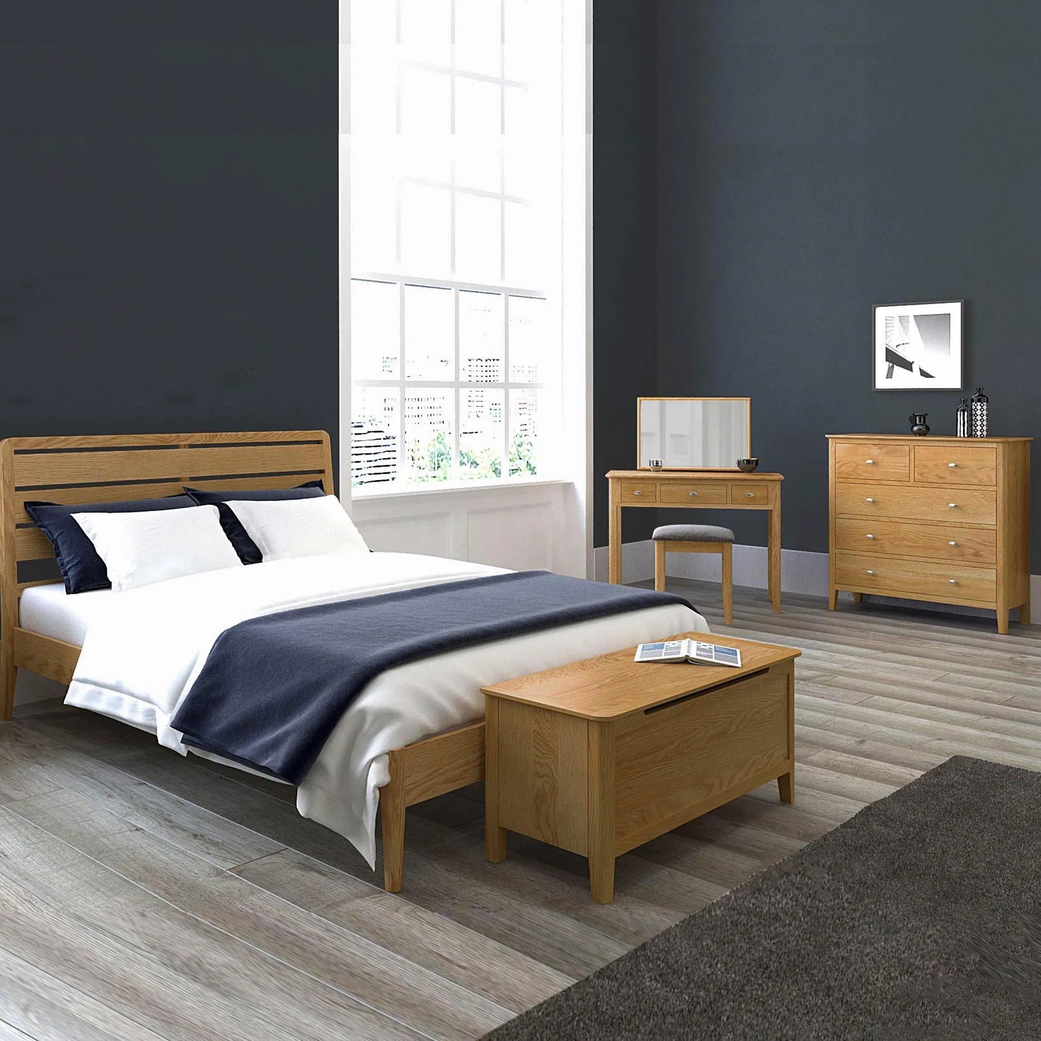 Alba Oak 5 Drawer Tallboy - Image 11