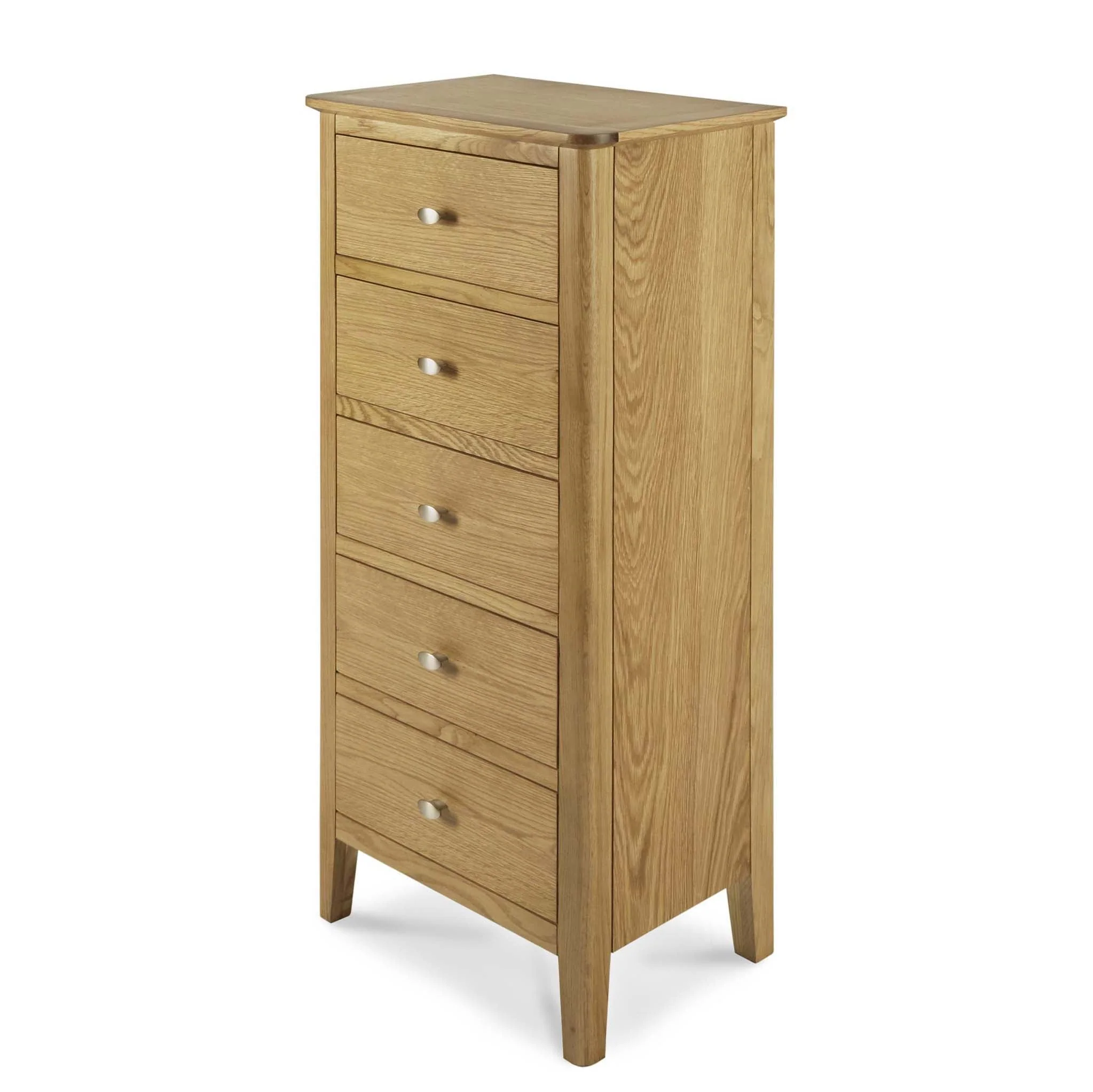 Alba Oak 5 Drawer Tallboy - Image 4