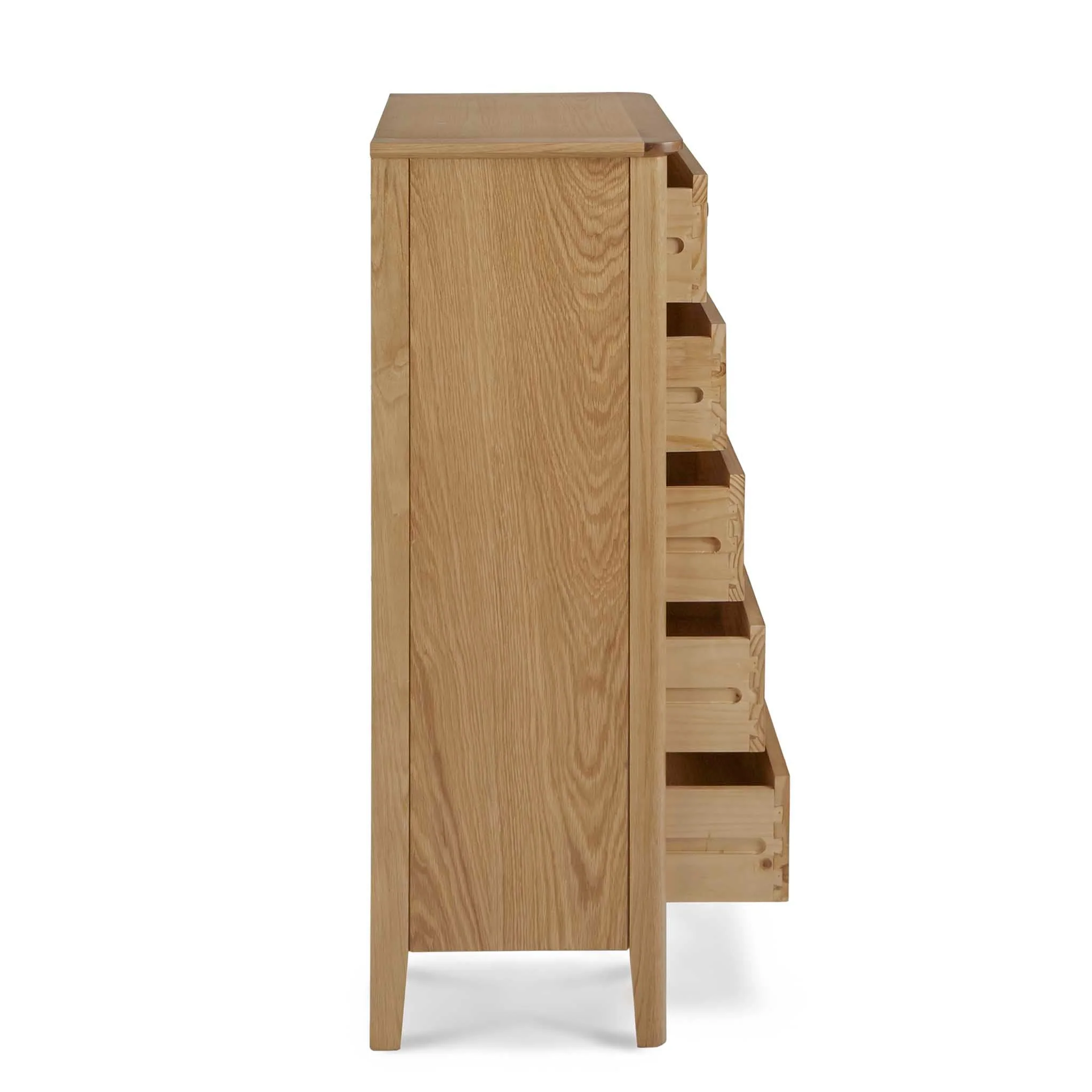 Alba Oak 5 Drawer Tallboy - Image 6