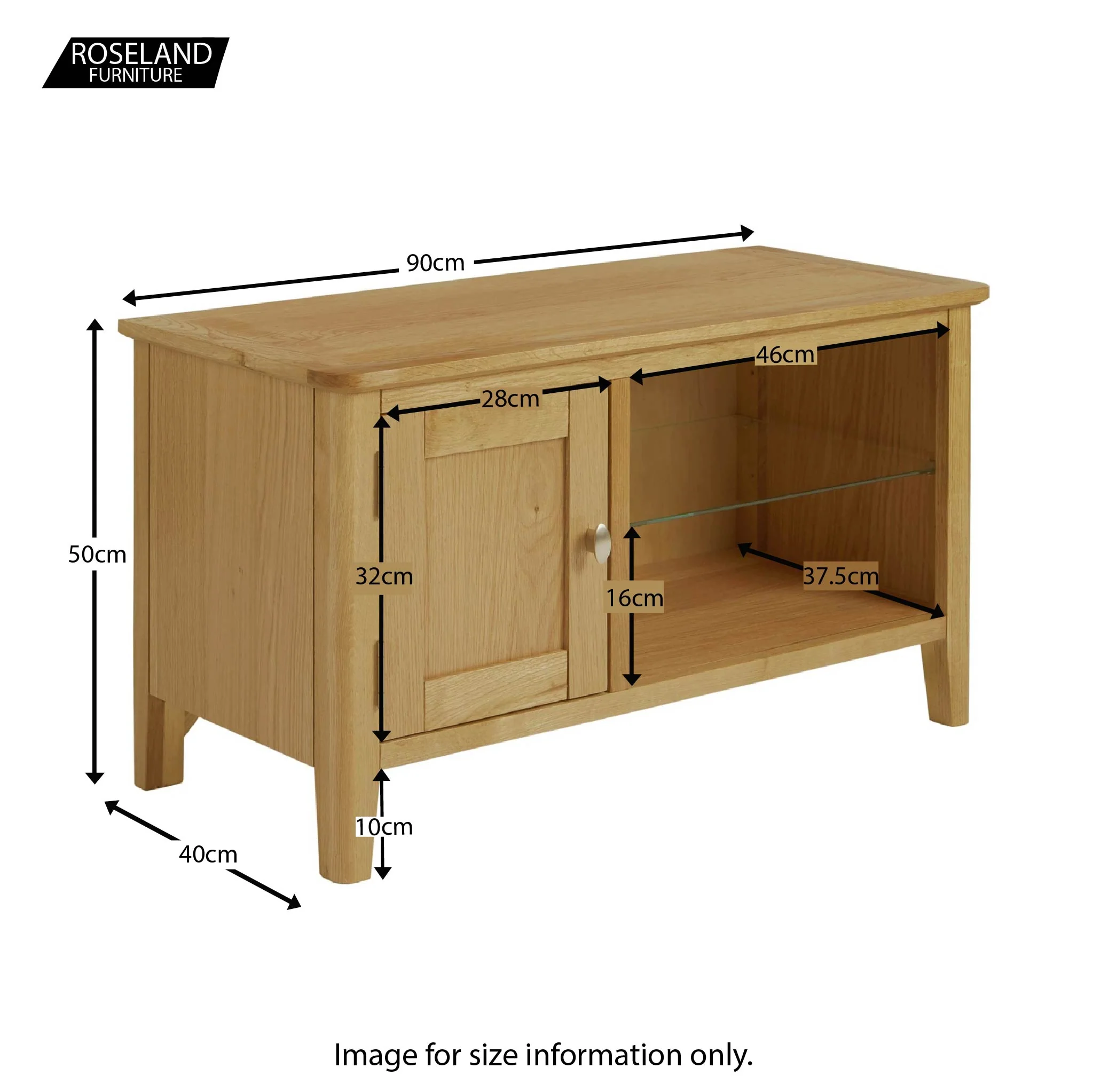 Alba Oak 90cm TV Stand - Image 11