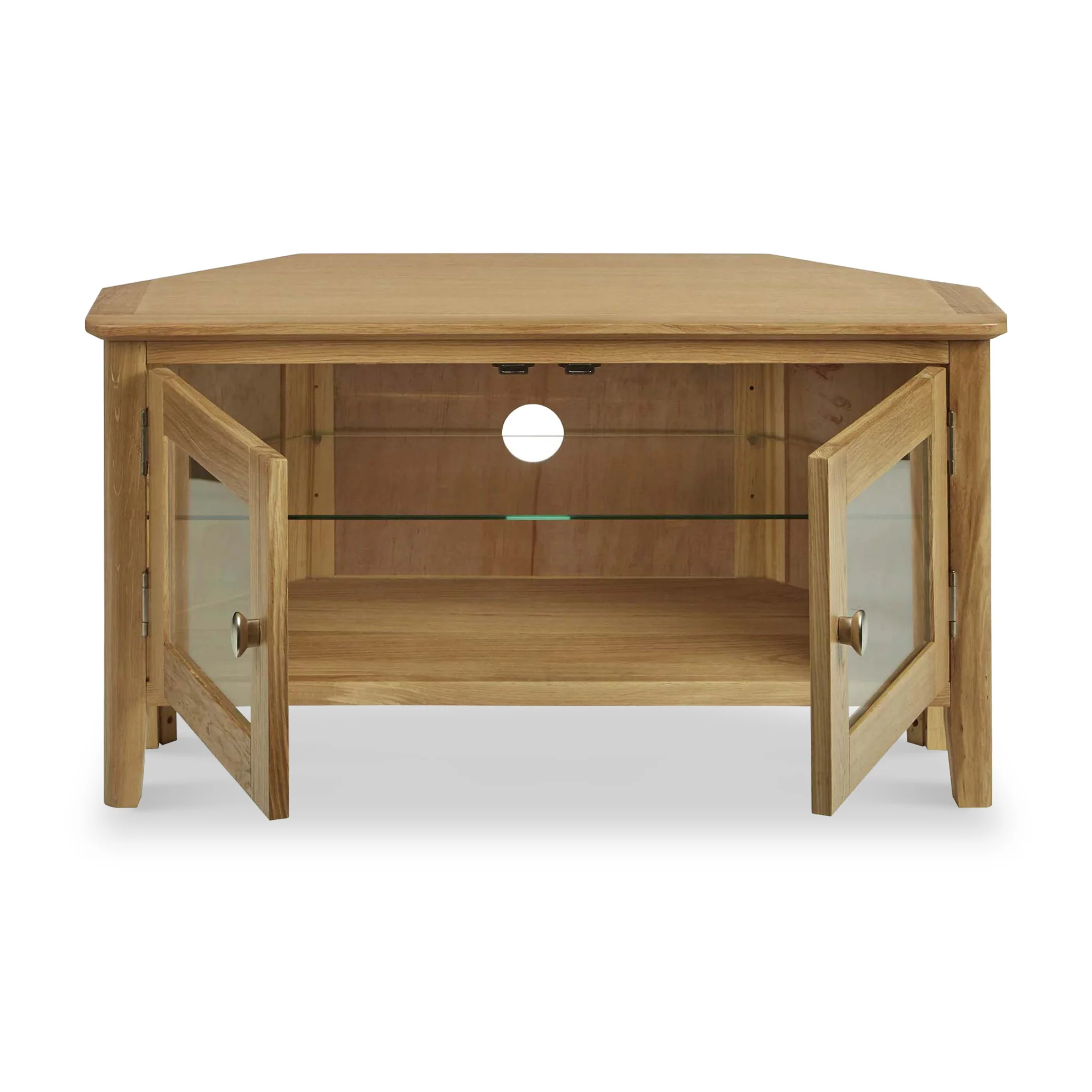Alba Oak Corner TV Stand - Image 3