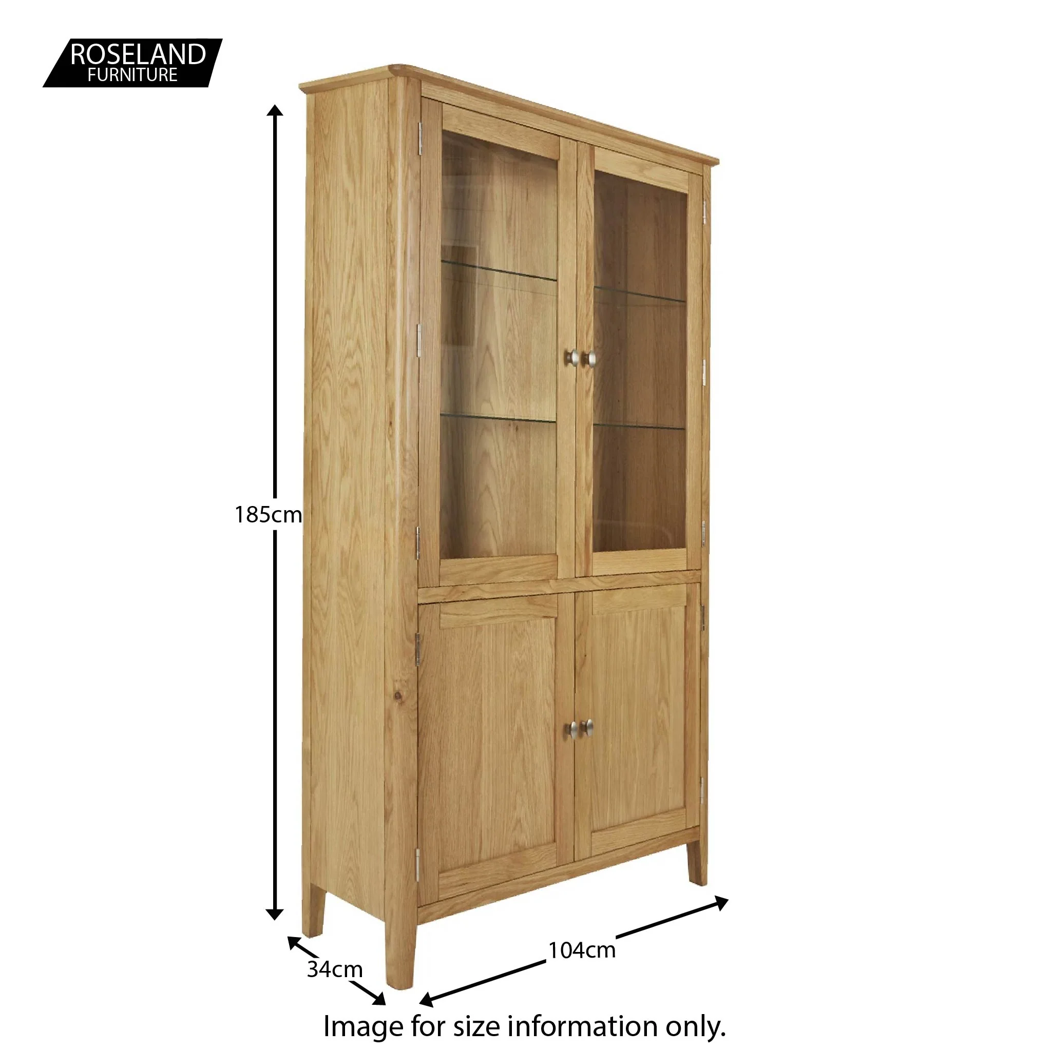 Alba Oak Display Cabinet - Image 9