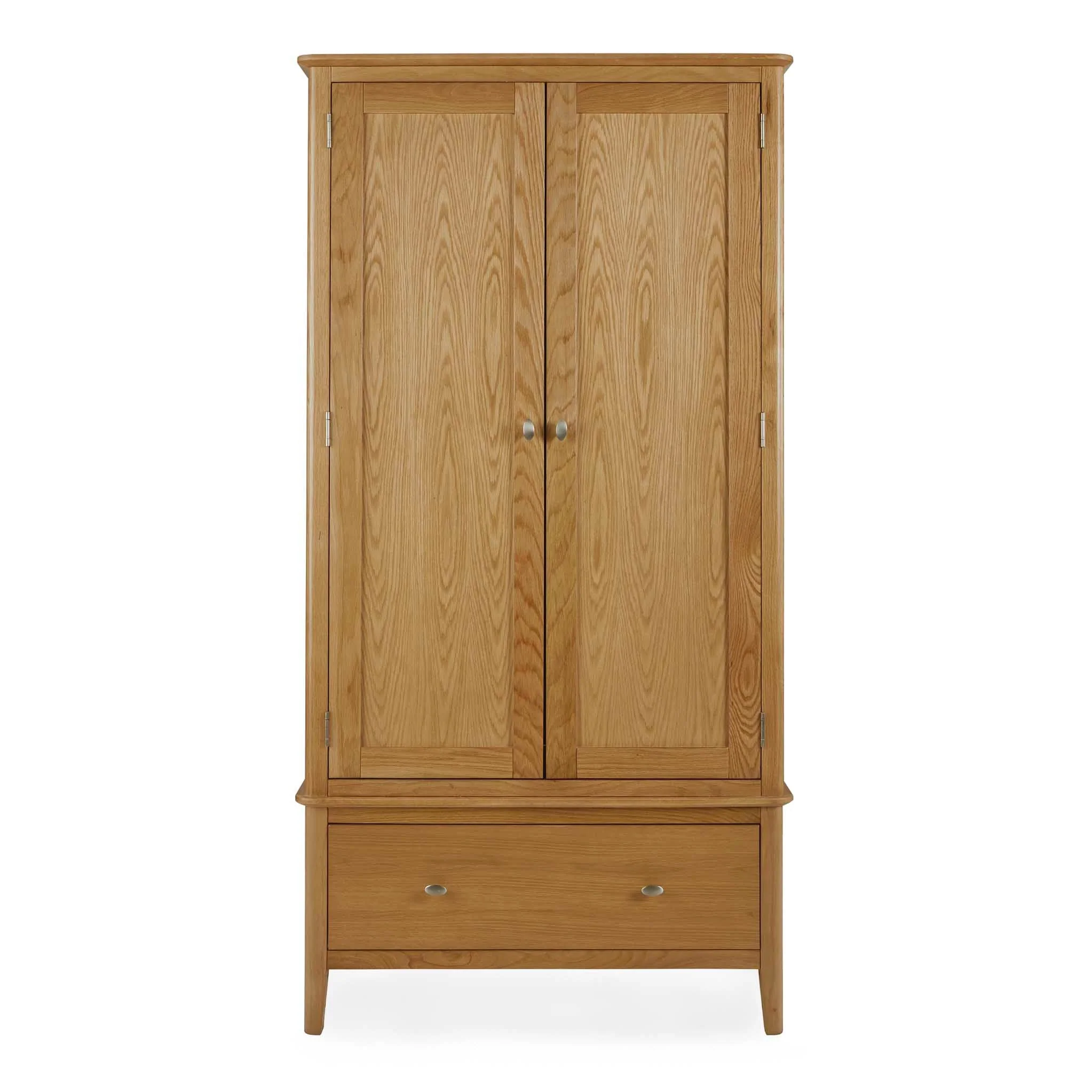 Alba Oak Double Wardrobe with Drawer - Image 2