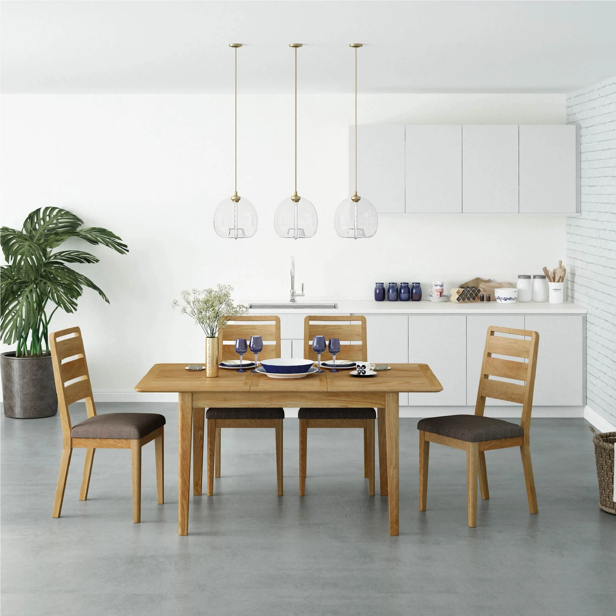Alba Oak Ladder Back Dining Chair - Image 3