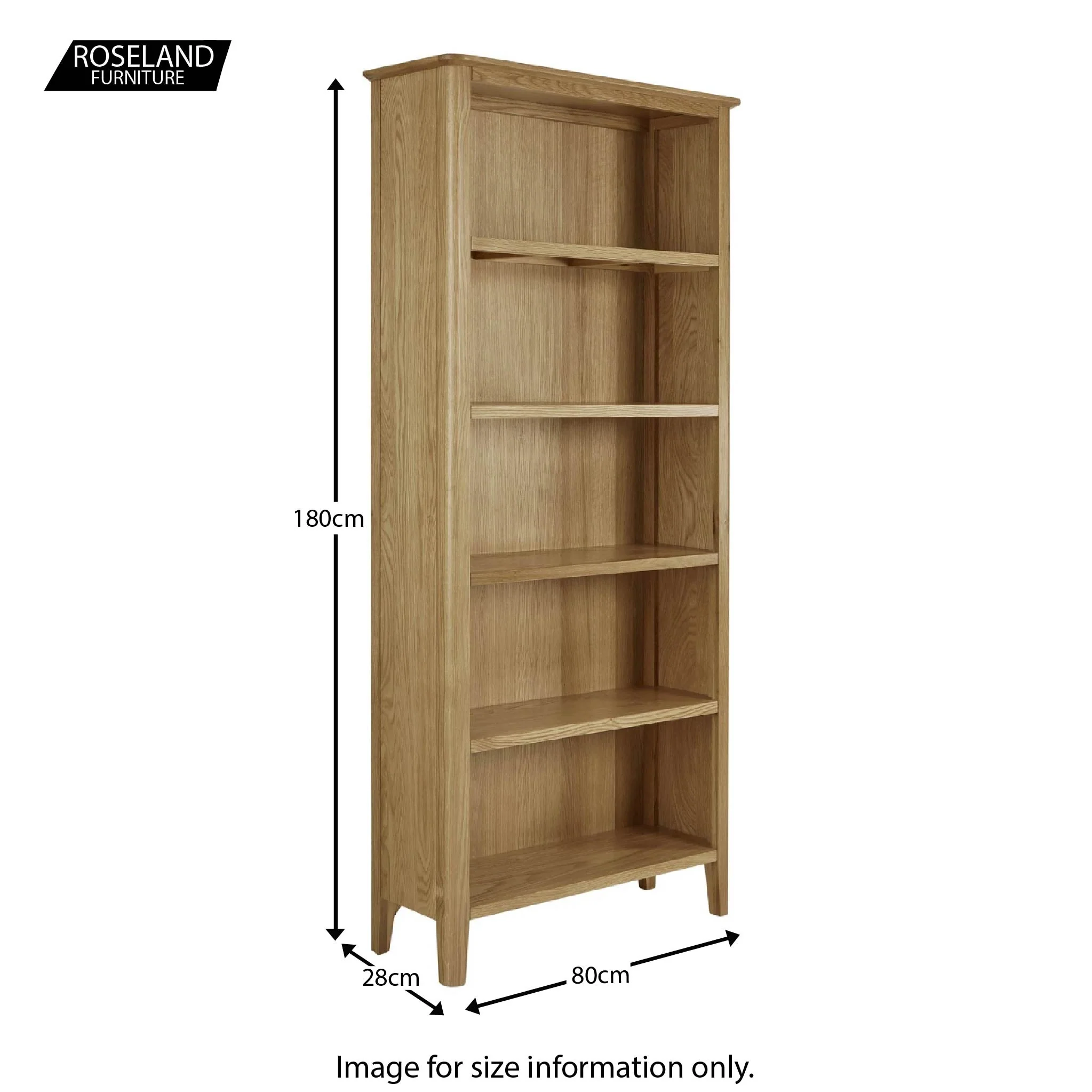 Alba Oak Large Bookcase - Image 8