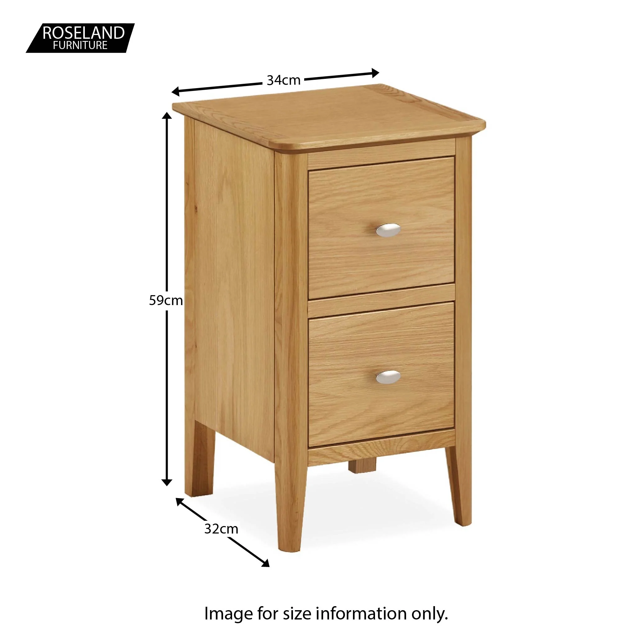 Alba Oak Narrow Bedside Table - Image 3
