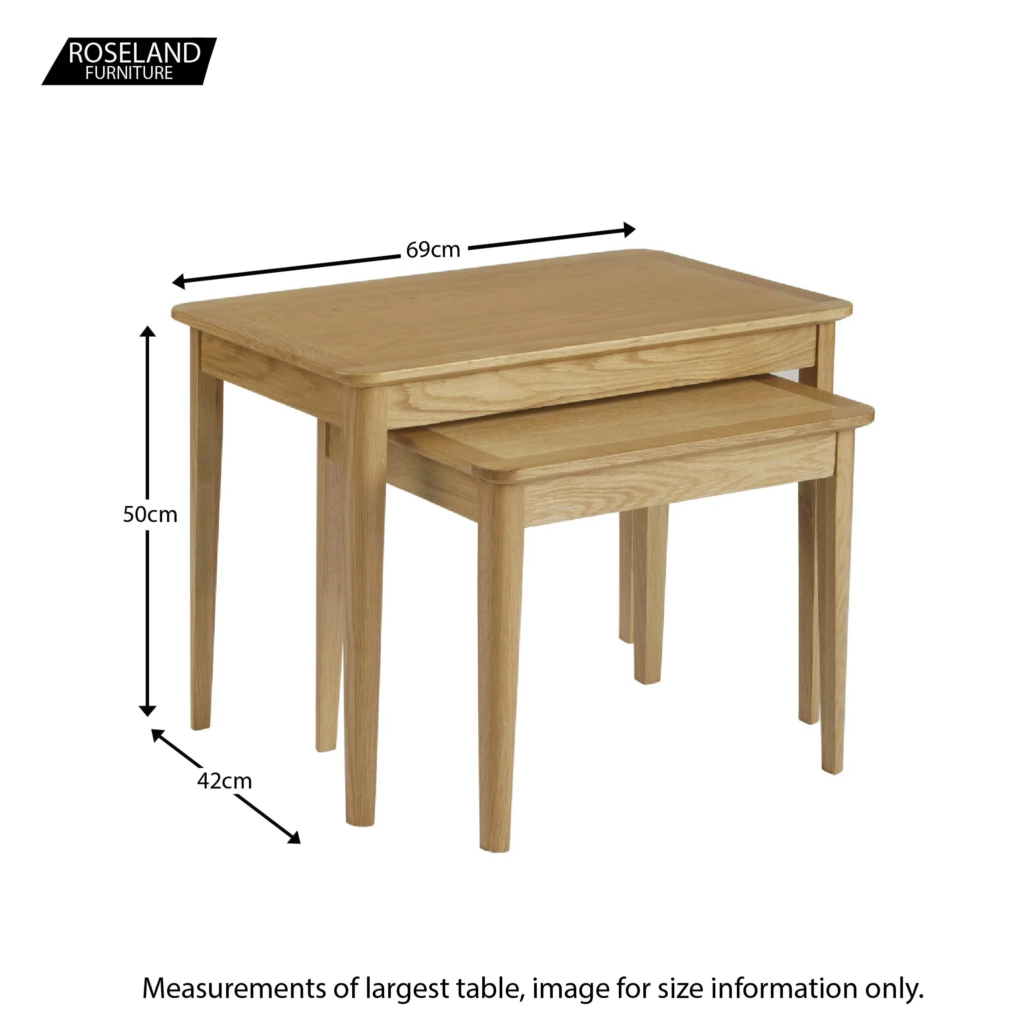 Alba Oak Nest of Tables - Image 10