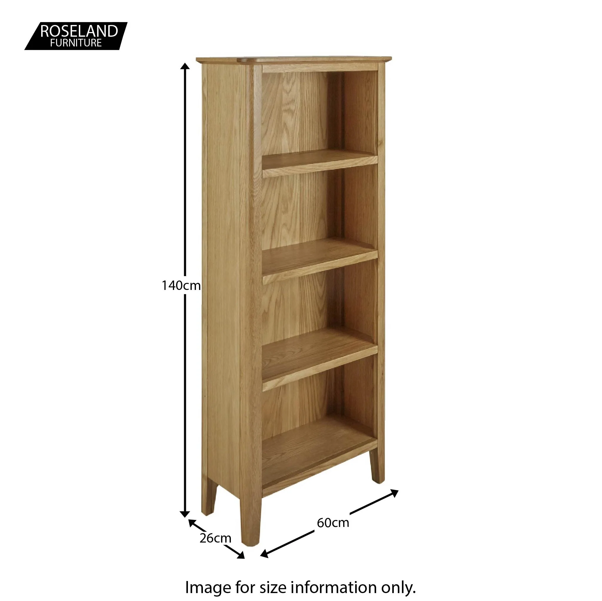 Alba Oak Slim Bookcase - Image 9