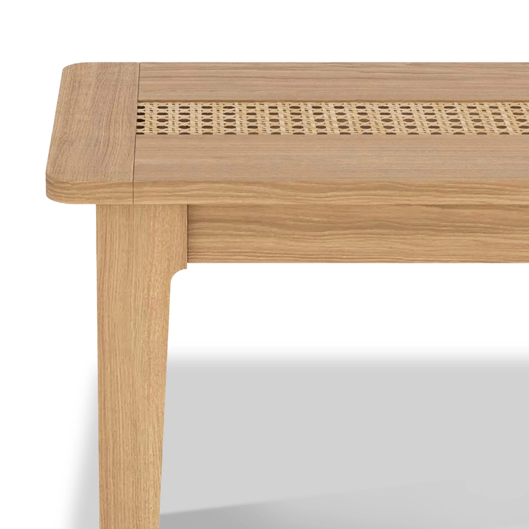 Albany Oak & Rattan 110cm Dining Bench - Image 3