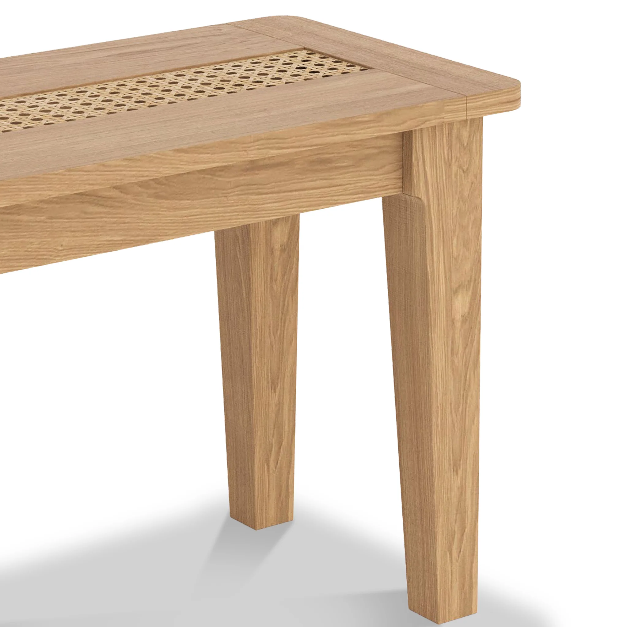 Albany Oak & Rattan 110cm Dining Bench - Image 4