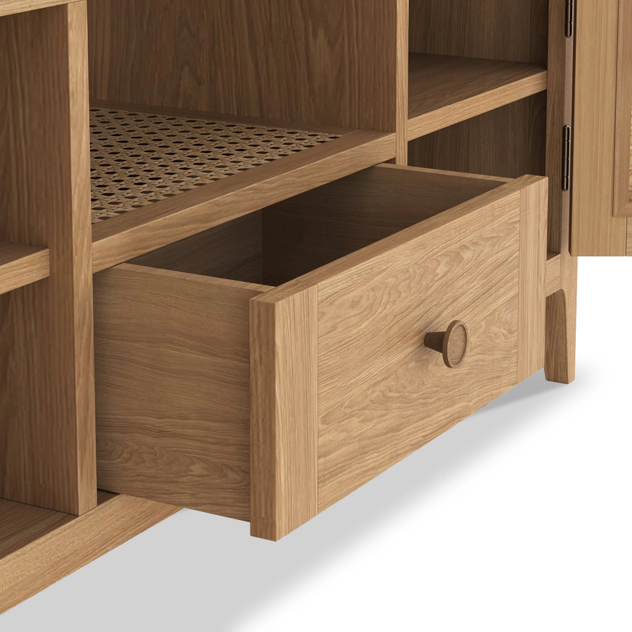 Albany Oak & Rattan 120cm TV Unit - Image 5