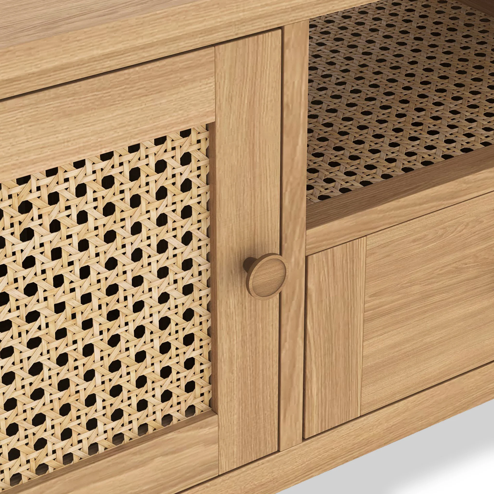 Albany Oak & Rattan 120cm TV Unit - Image 6