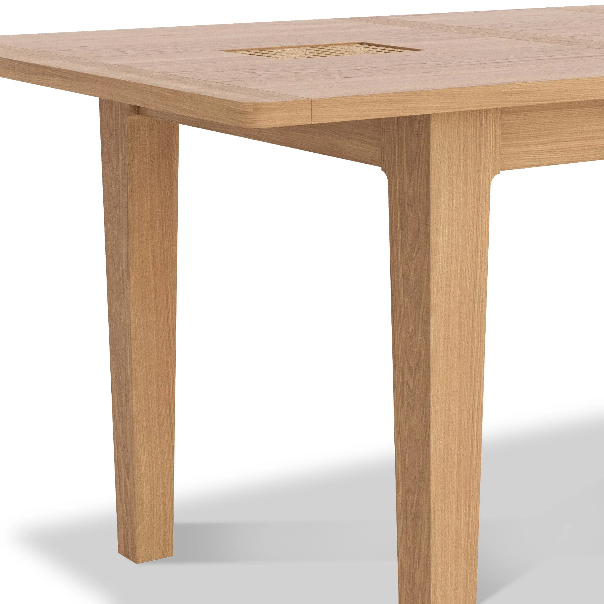 Albany Oak & Rattan 140-180cm Extending Dining Table - Image 4