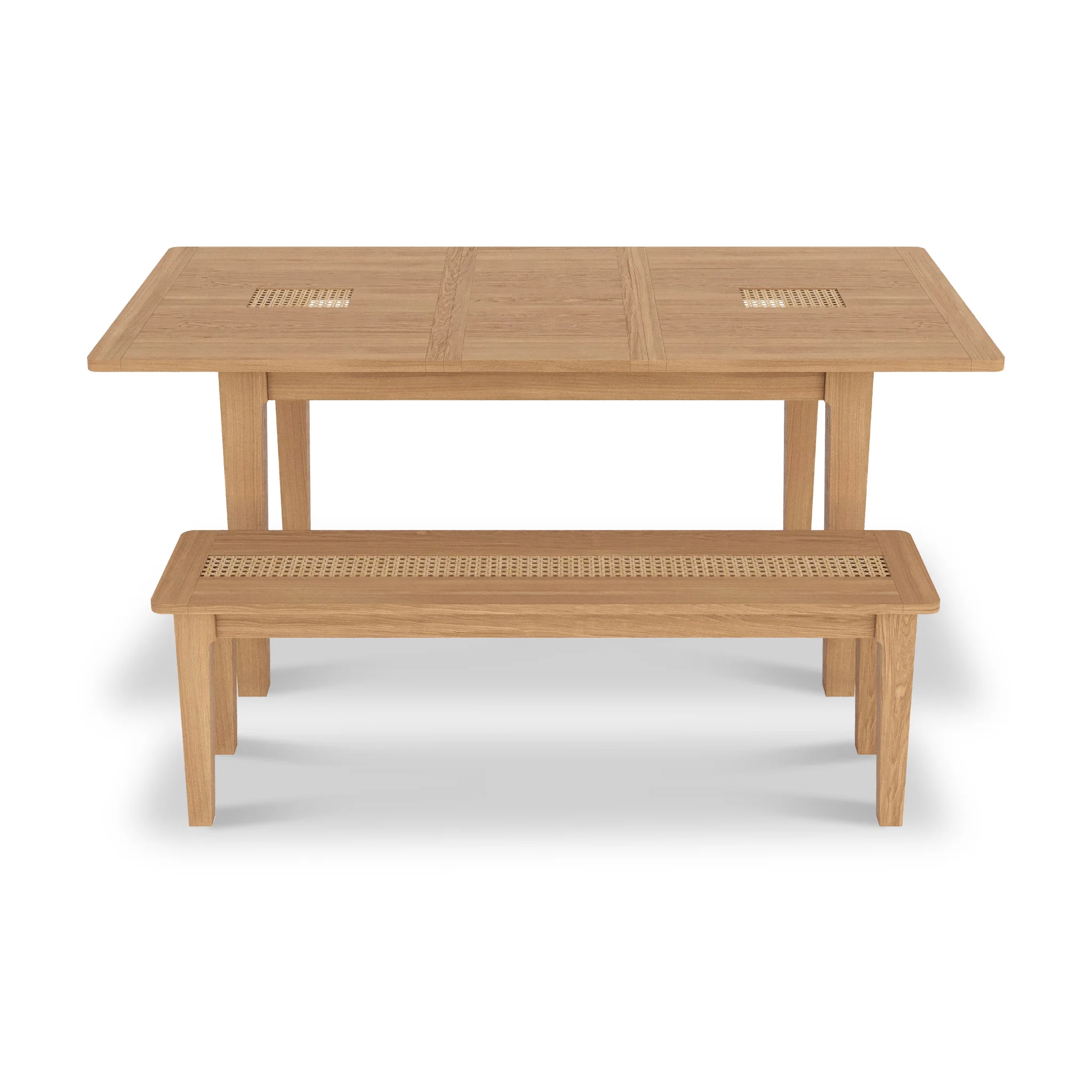 Albany Oak & Rattan 140-180cm Extending Dining Table - Image 5