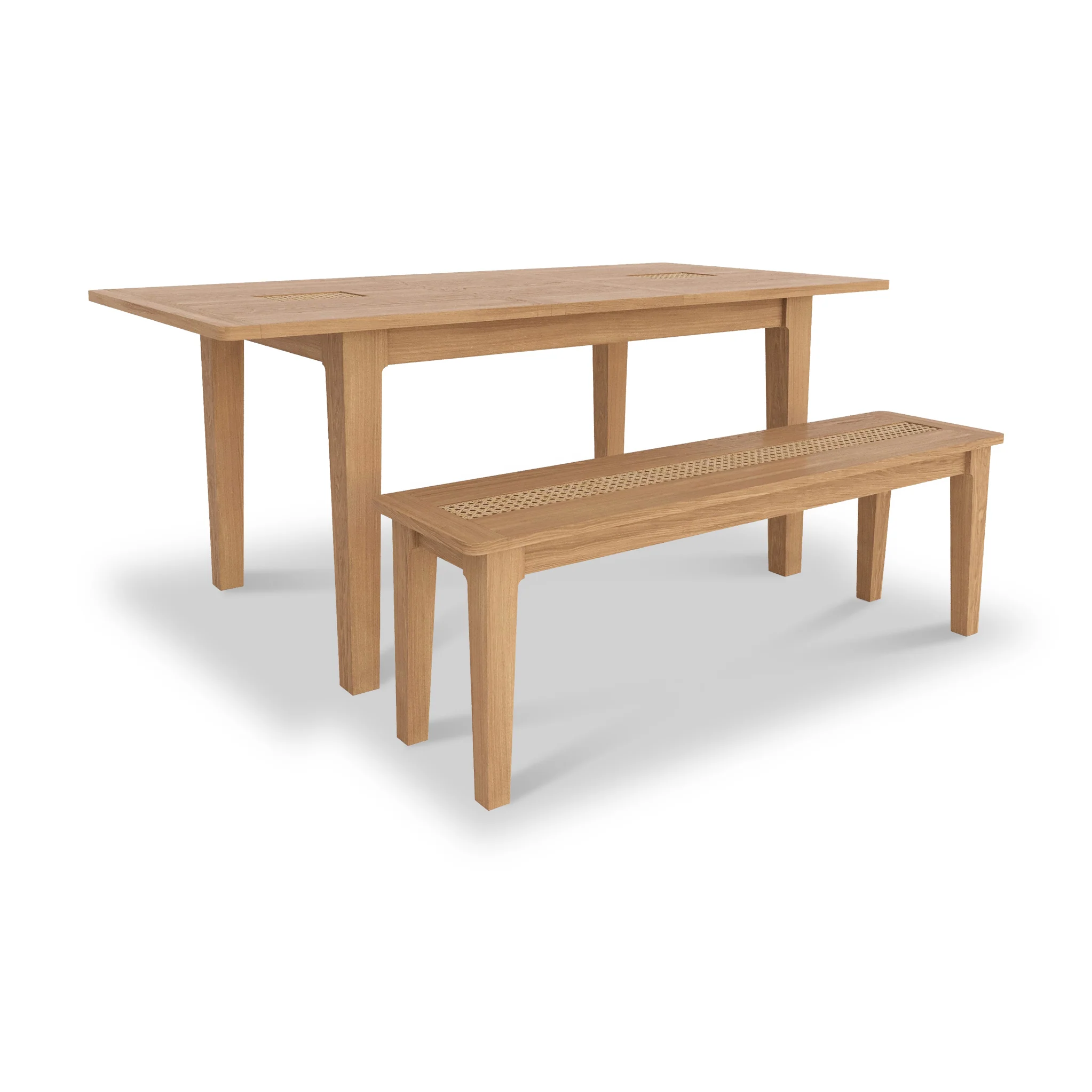 Albany Oak & Rattan 140-180cm Extending Dining Table - Image 6