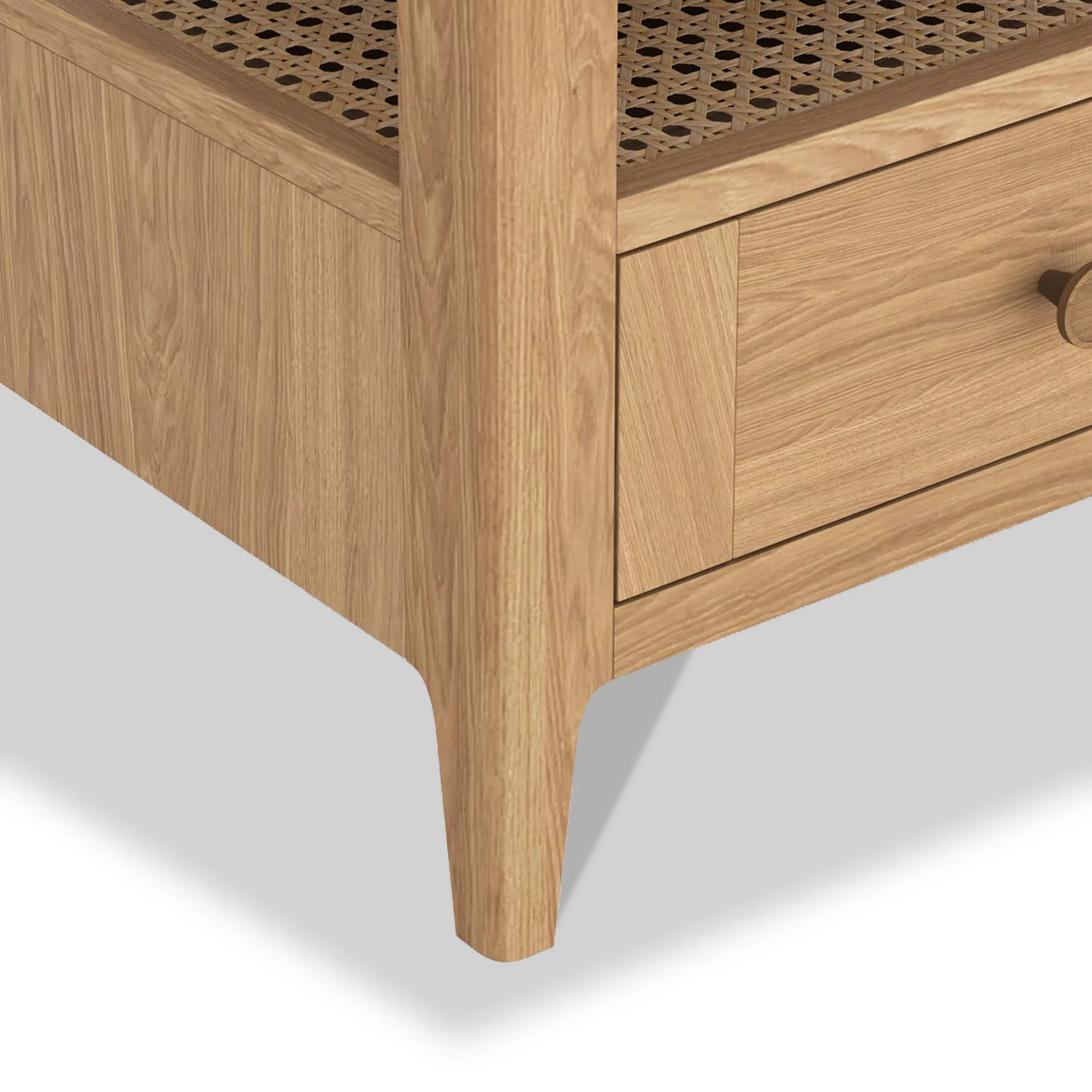 Albany Oak & Rattan 2 Drawer Coffee Table - Image 8