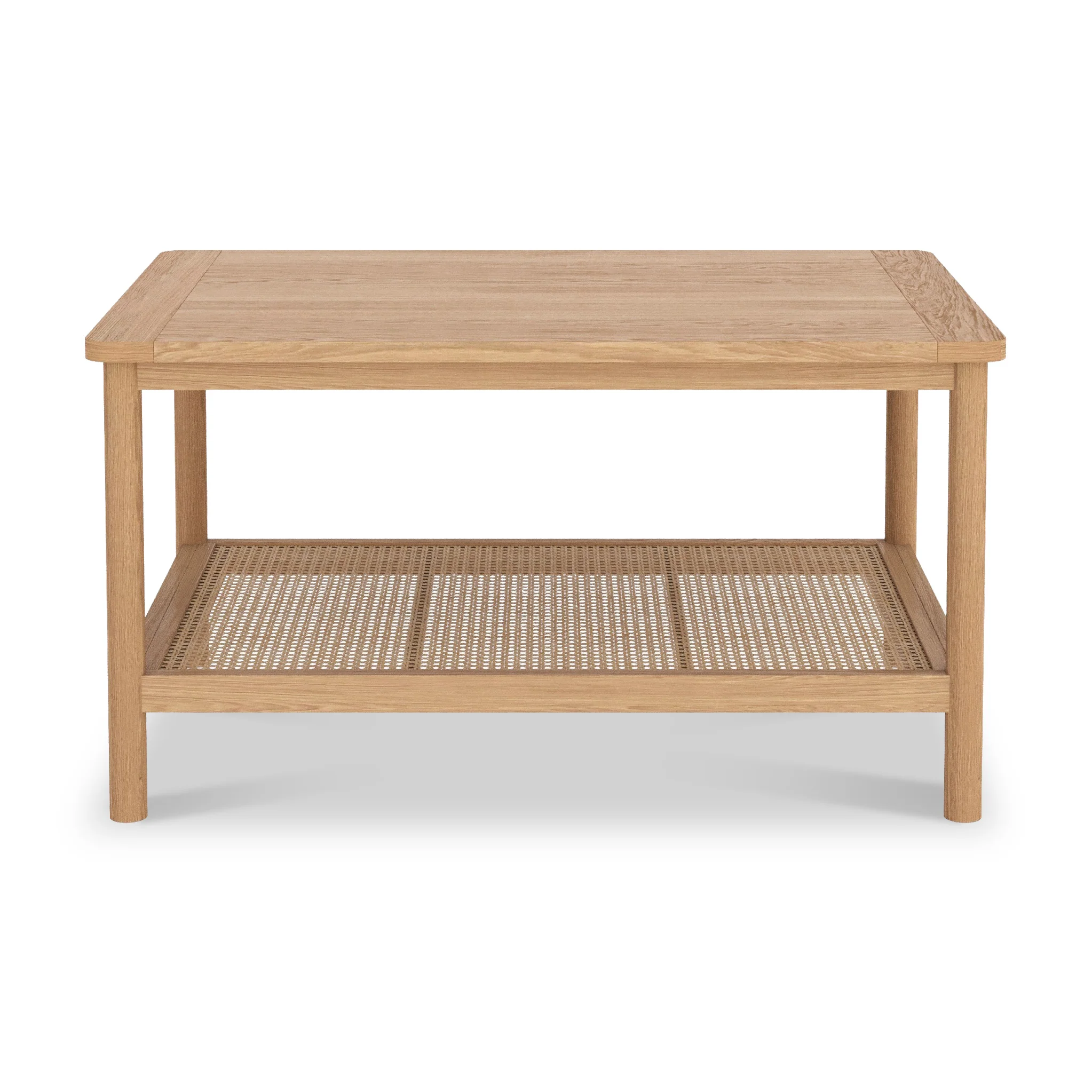 Albany Oak & Rattan Coffee Table with Shelf - Image 3