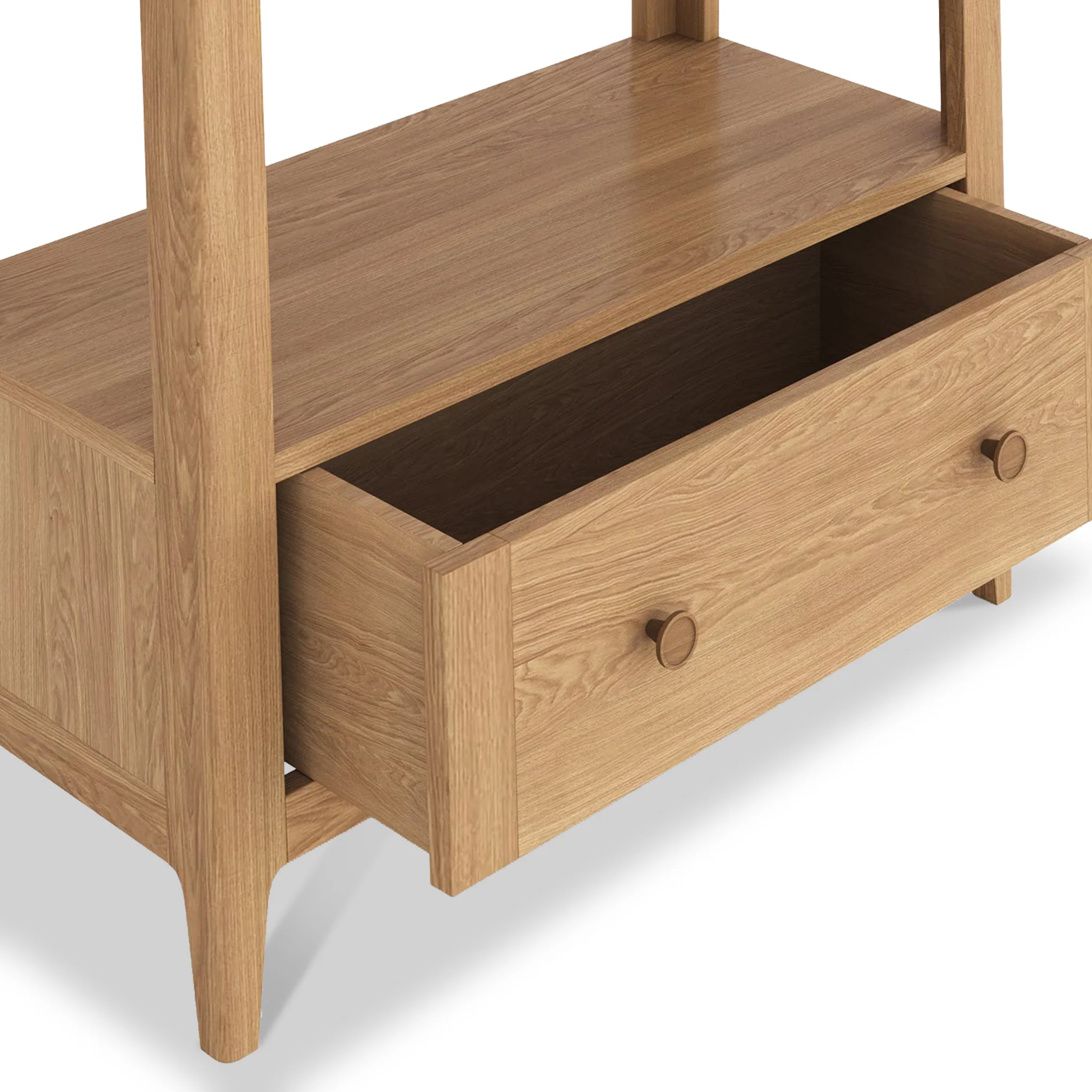 Albany Oak & Rattan Ladder Display Bookcase - Image 5