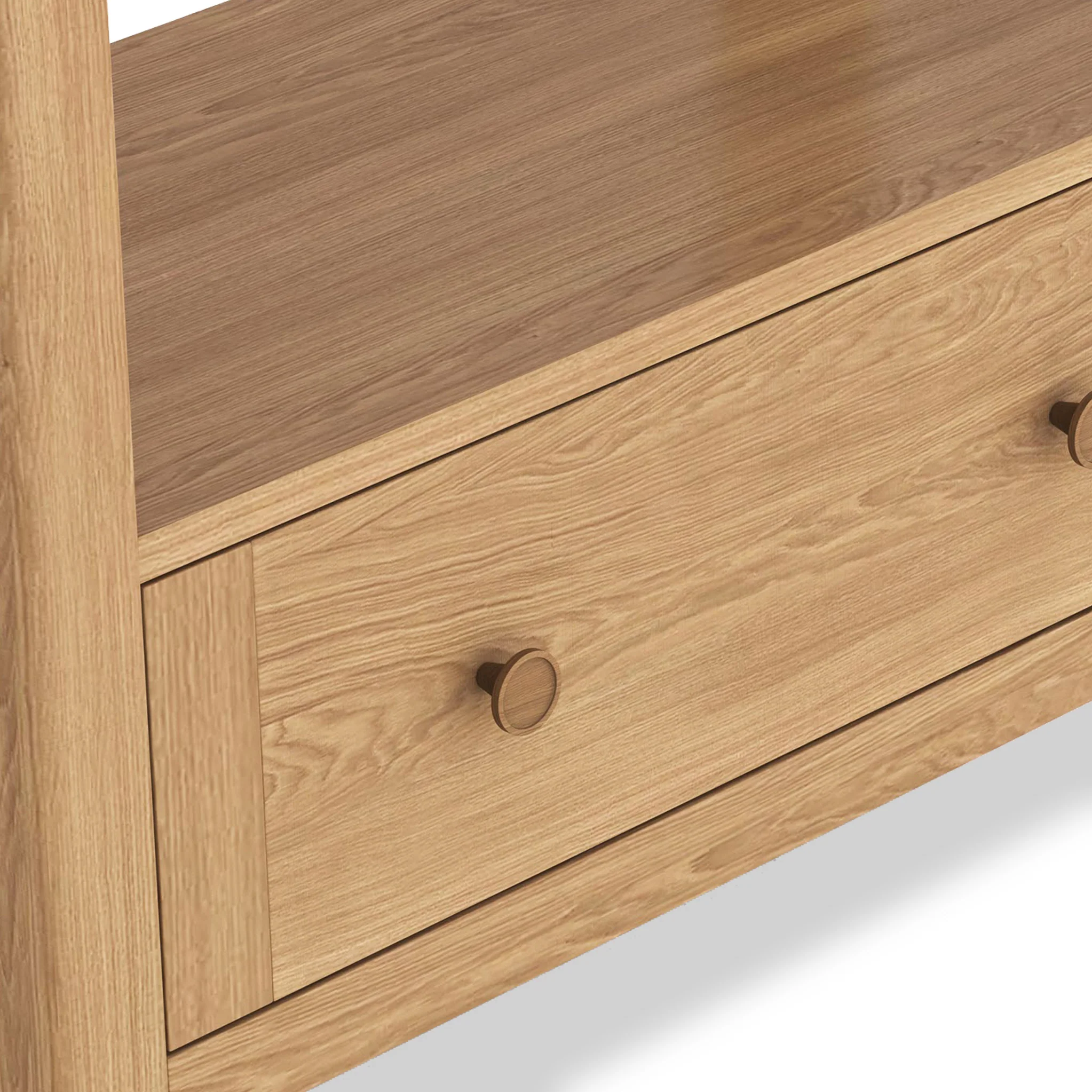 Albany Oak & Rattan Ladder Display Bookcase - Image 6