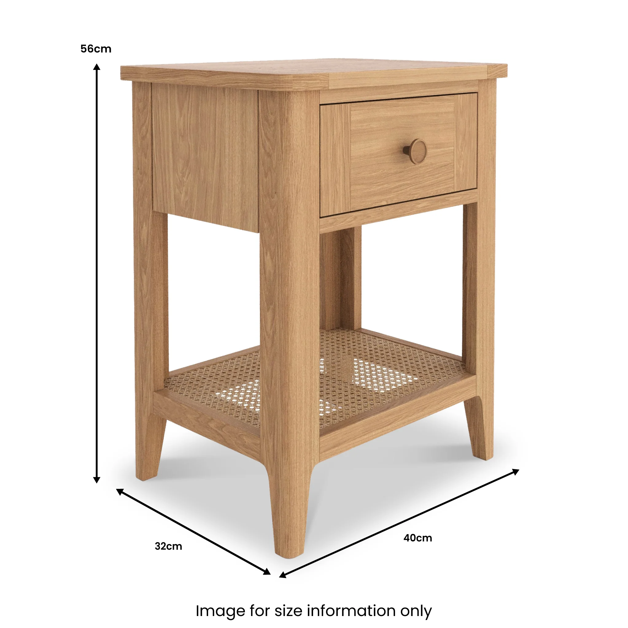 Albany Oak & Rattan Lamp Table - Image 10