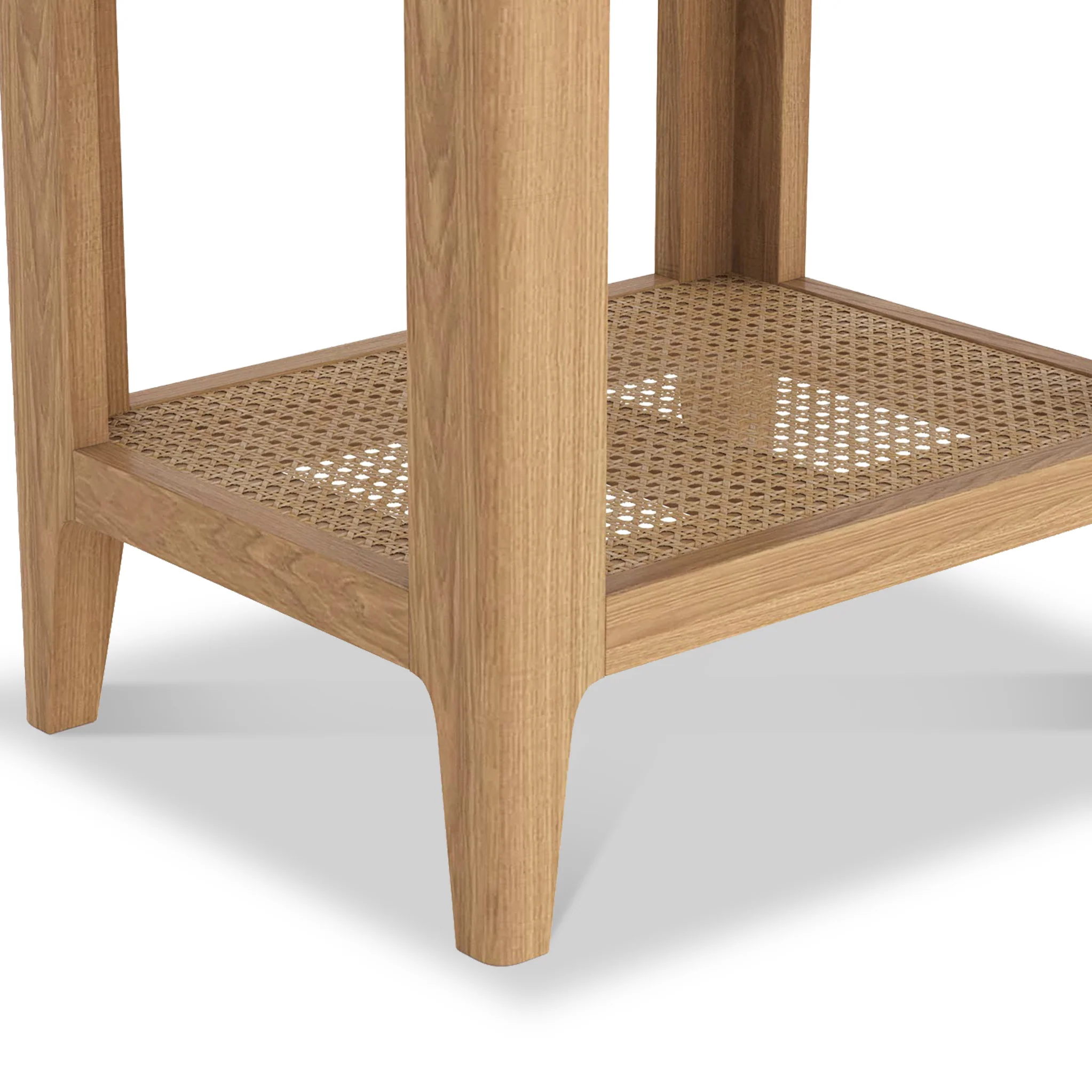 Albany Oak & Rattan Lamp Table - Image 8