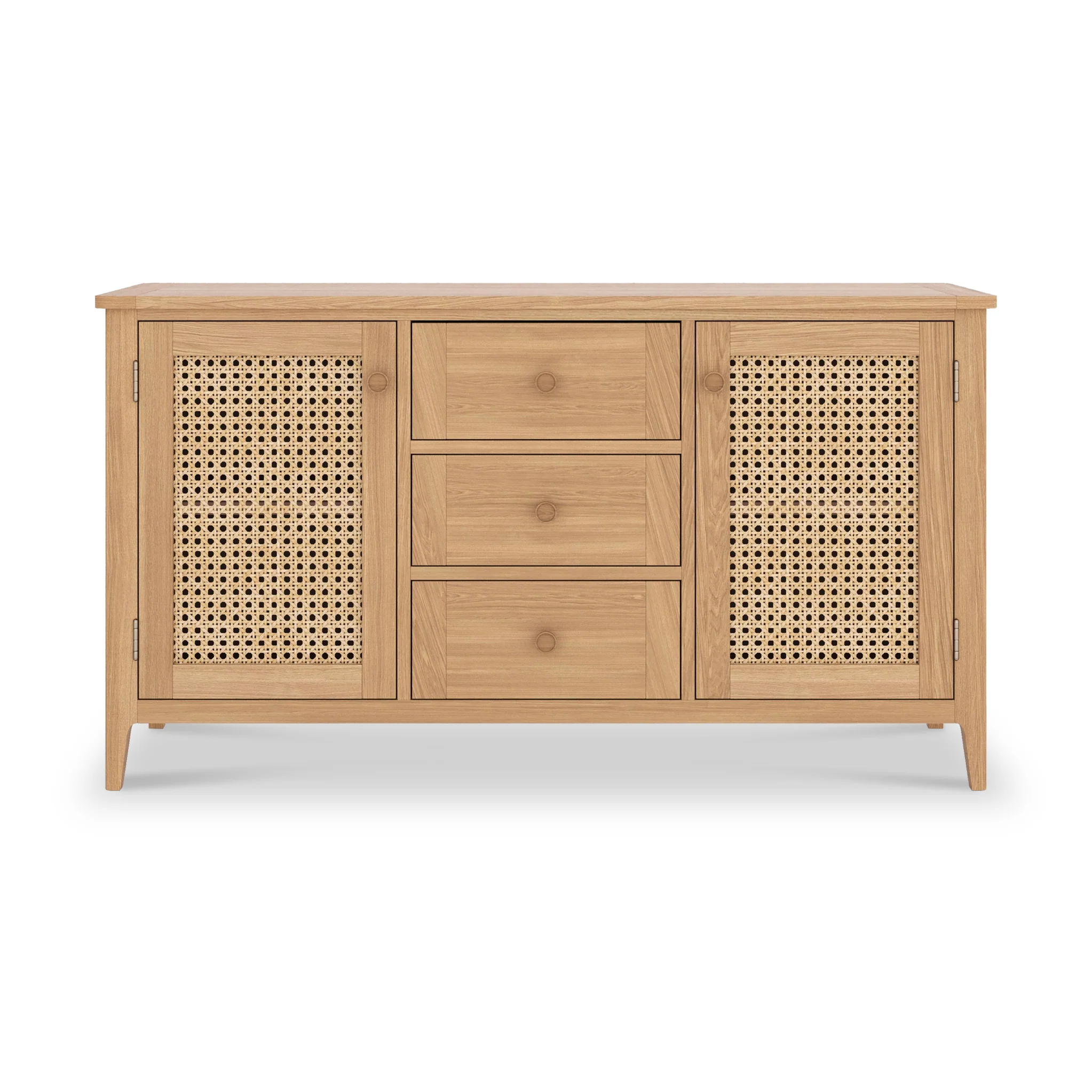Albany Oak & Rattan Large Sideboard - Image 3